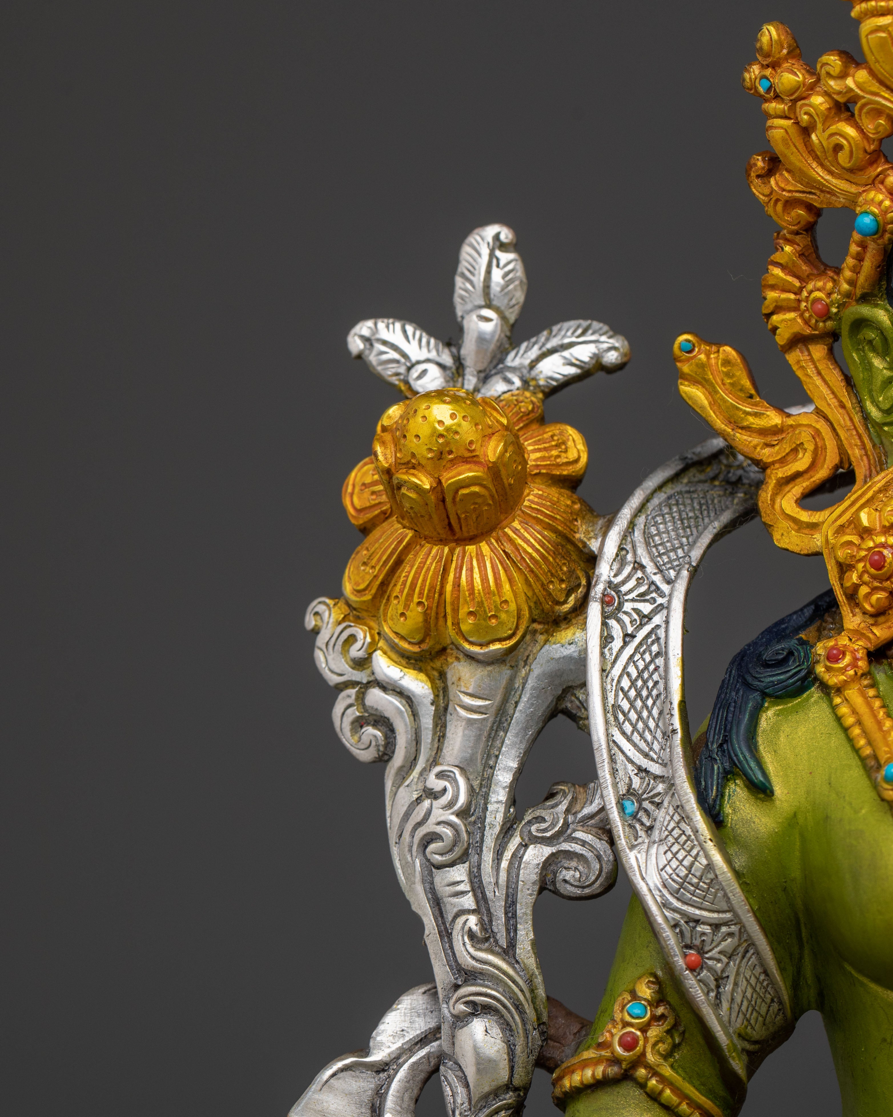 Green Tara Sculpture: Goddess of Compassion, Healing & Protection