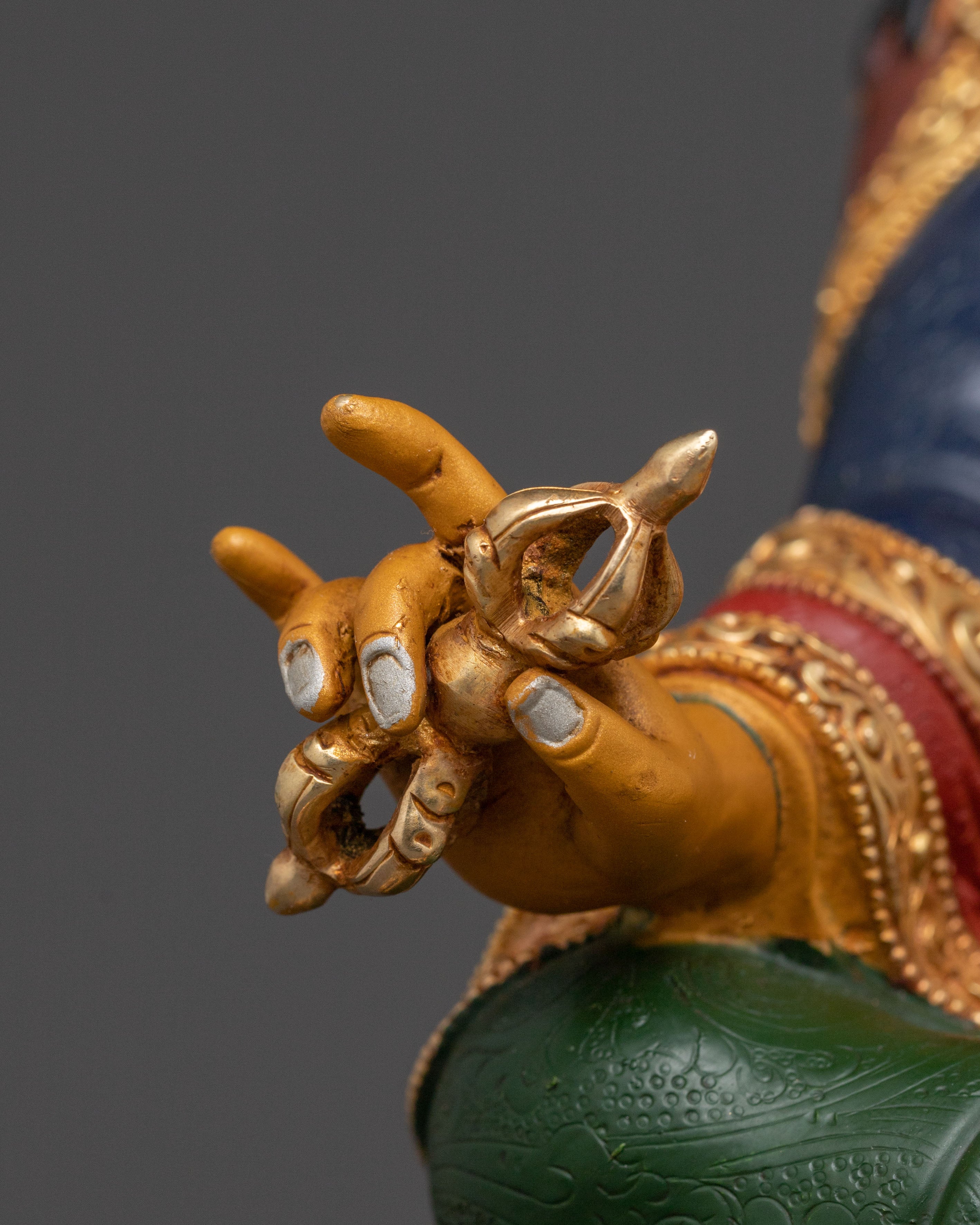 Guru Rinpoche Divine Statue – Gilded Copper Art