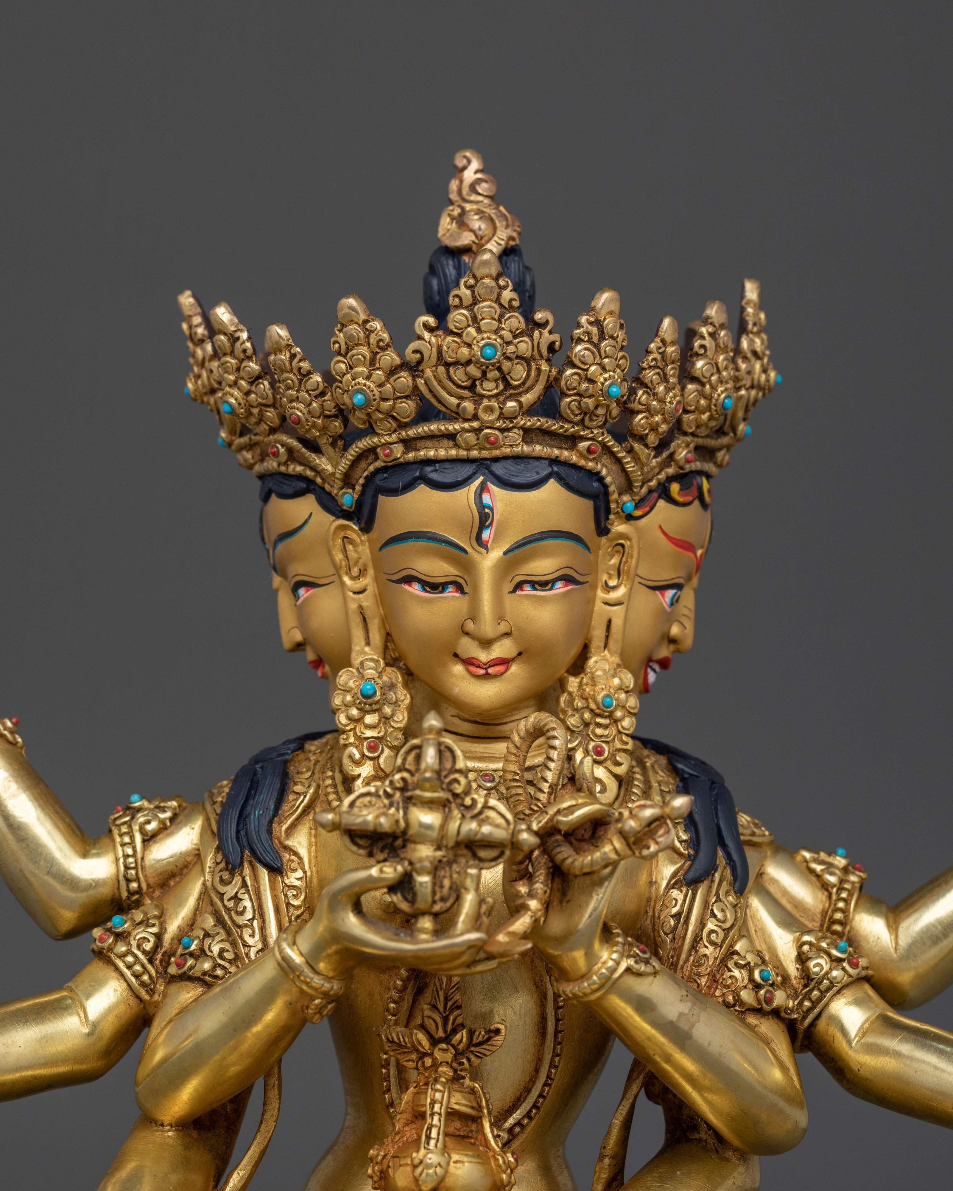 Namgyalma Buddhist Statue: Handcrafted 24K Gold Gilded Statue