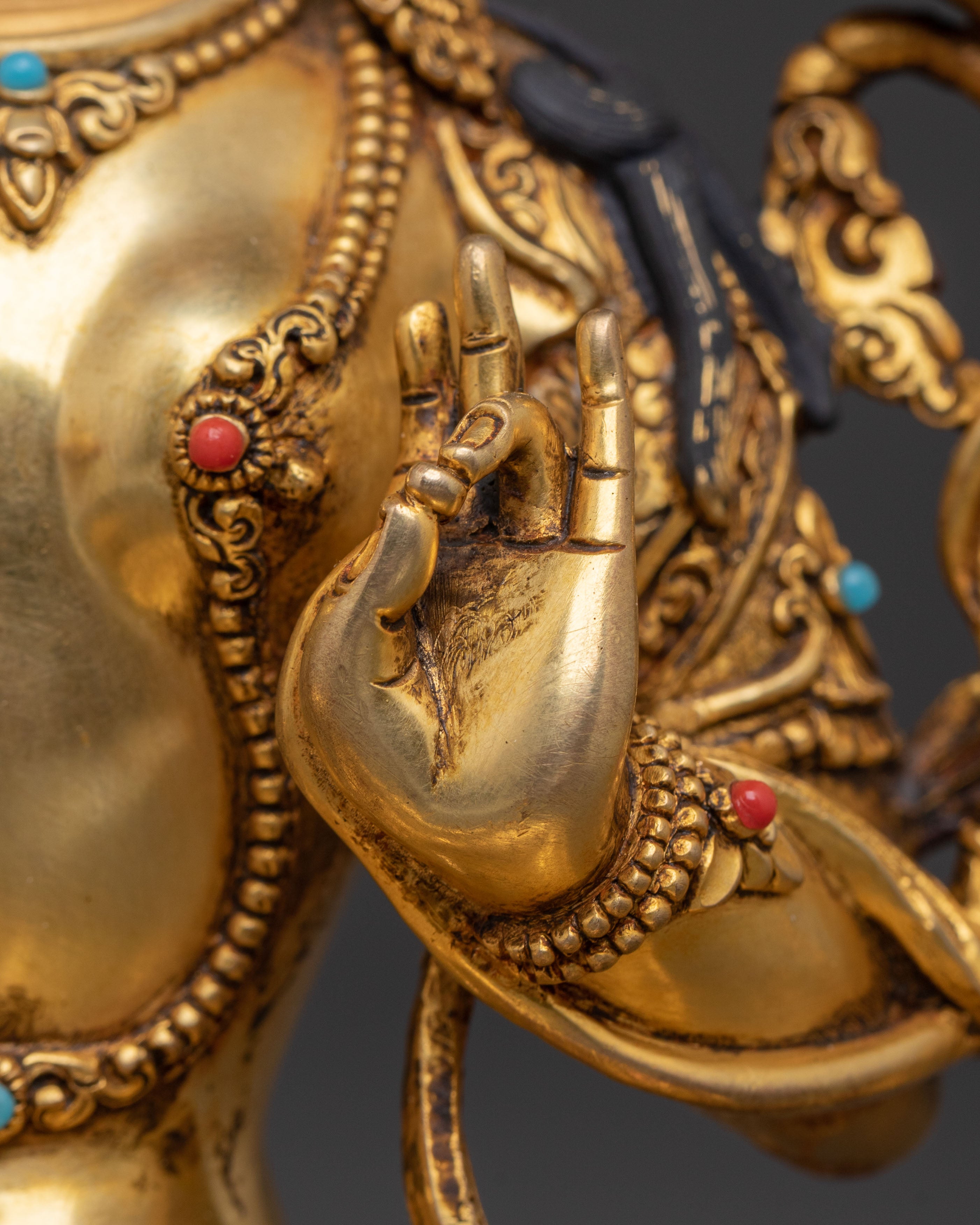 24K Gold Gilded Six Bodhisattva Spiritual Statue Set