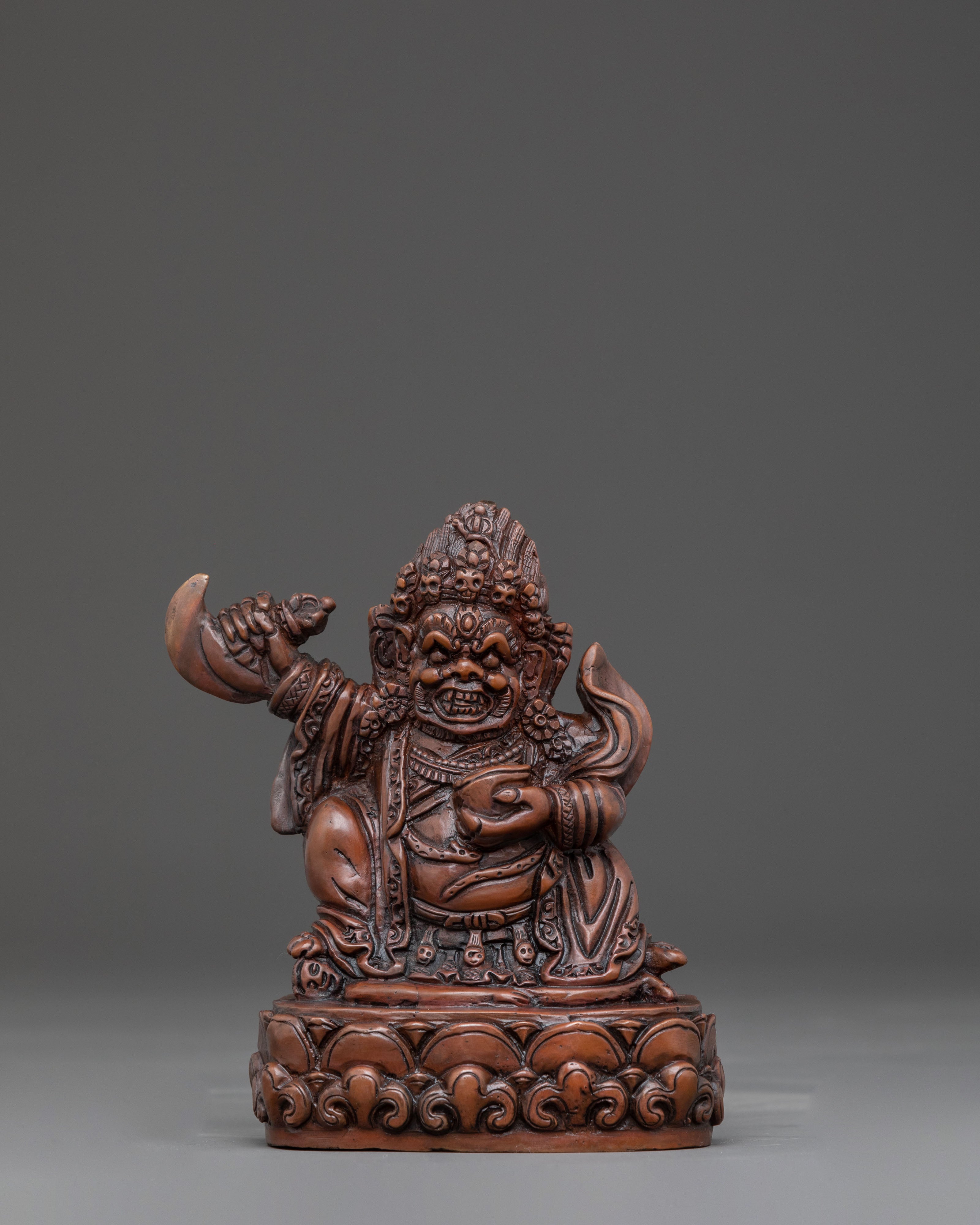 Mahakala Bernakchen Spiritual Figurine – Oxidized Copper Art