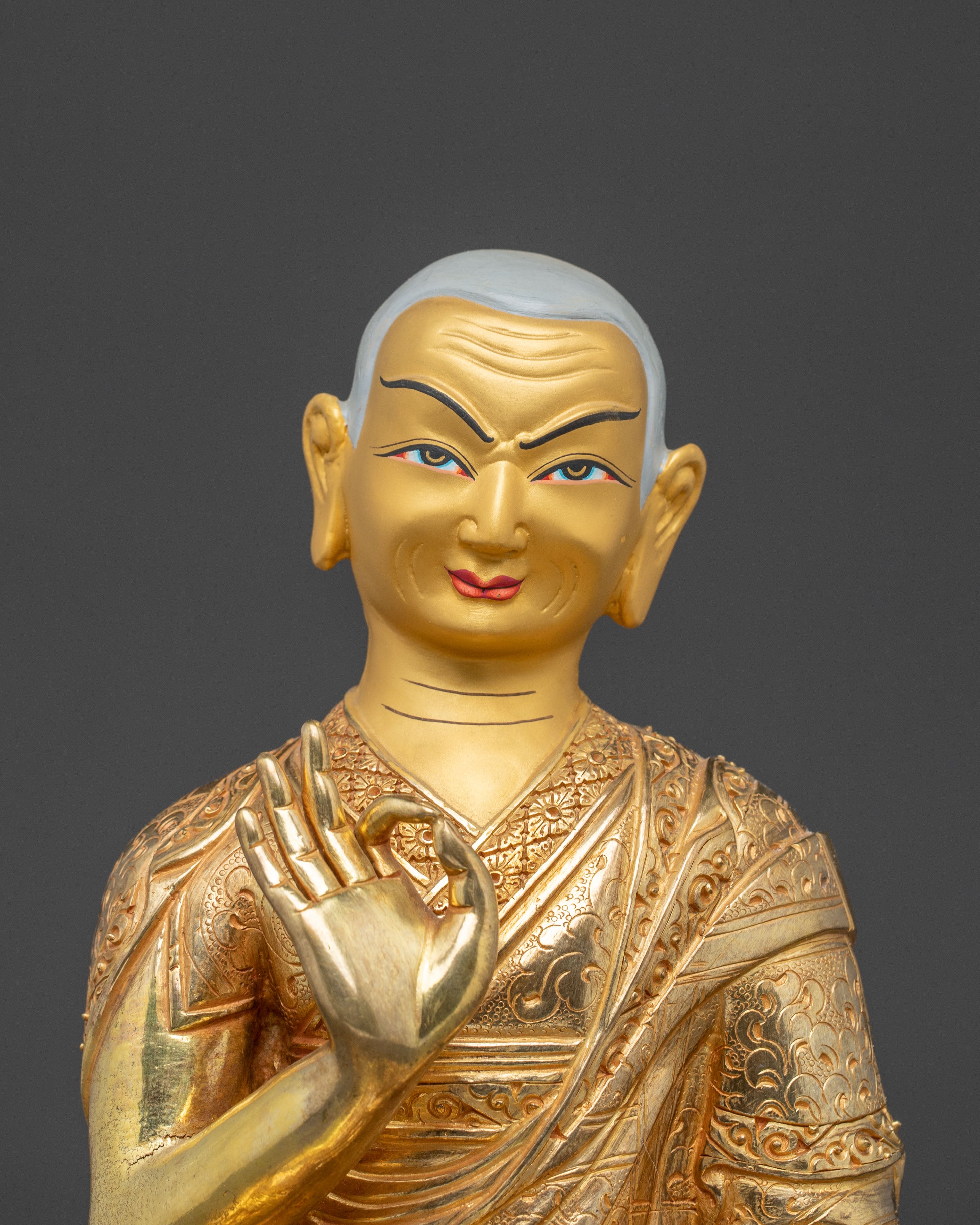 Tsongkhapa Golden Statue Set | Three Great Masters of Gelugpa