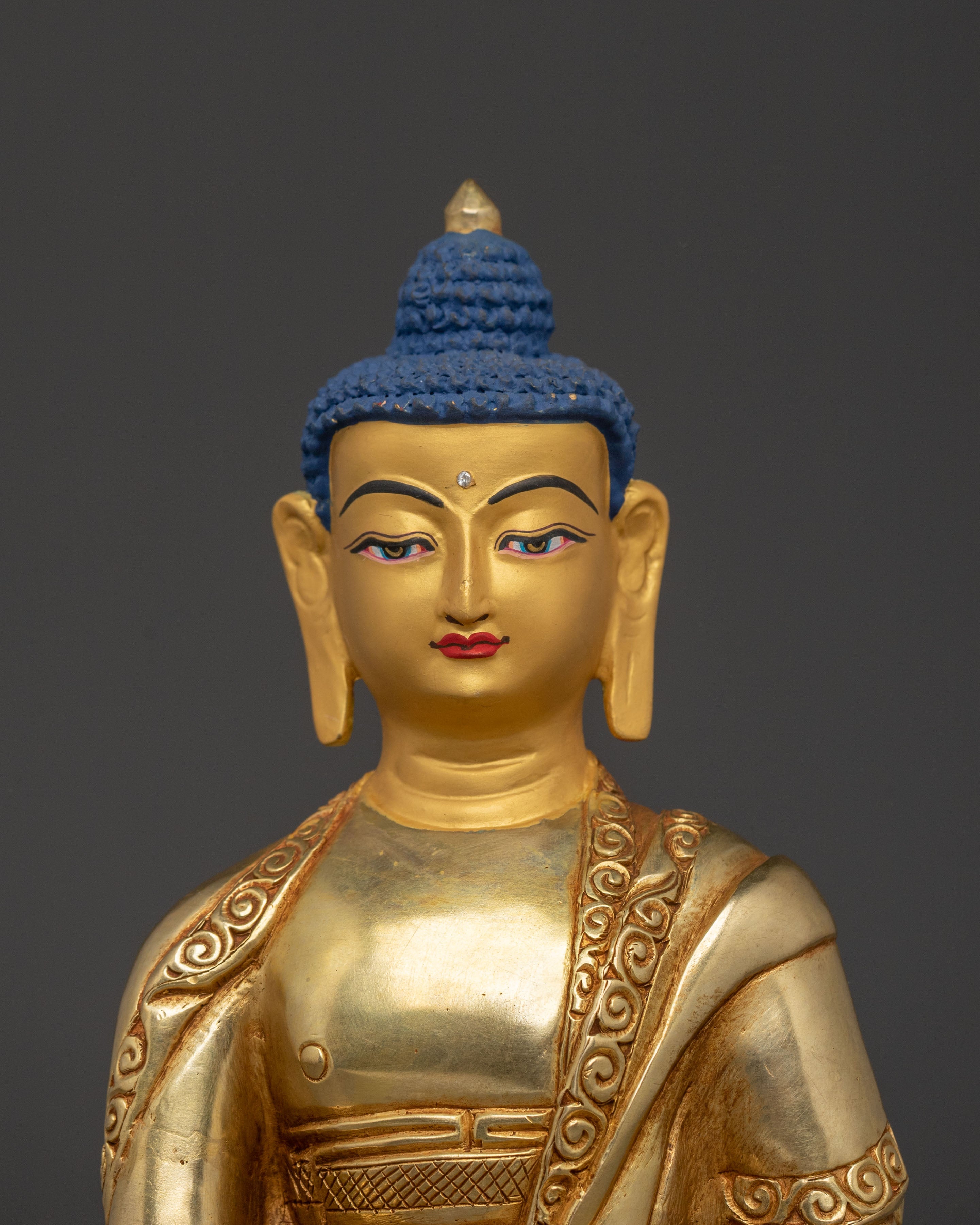 Shakyamuni Buddha Statue on Lotus Base: Enlightened One