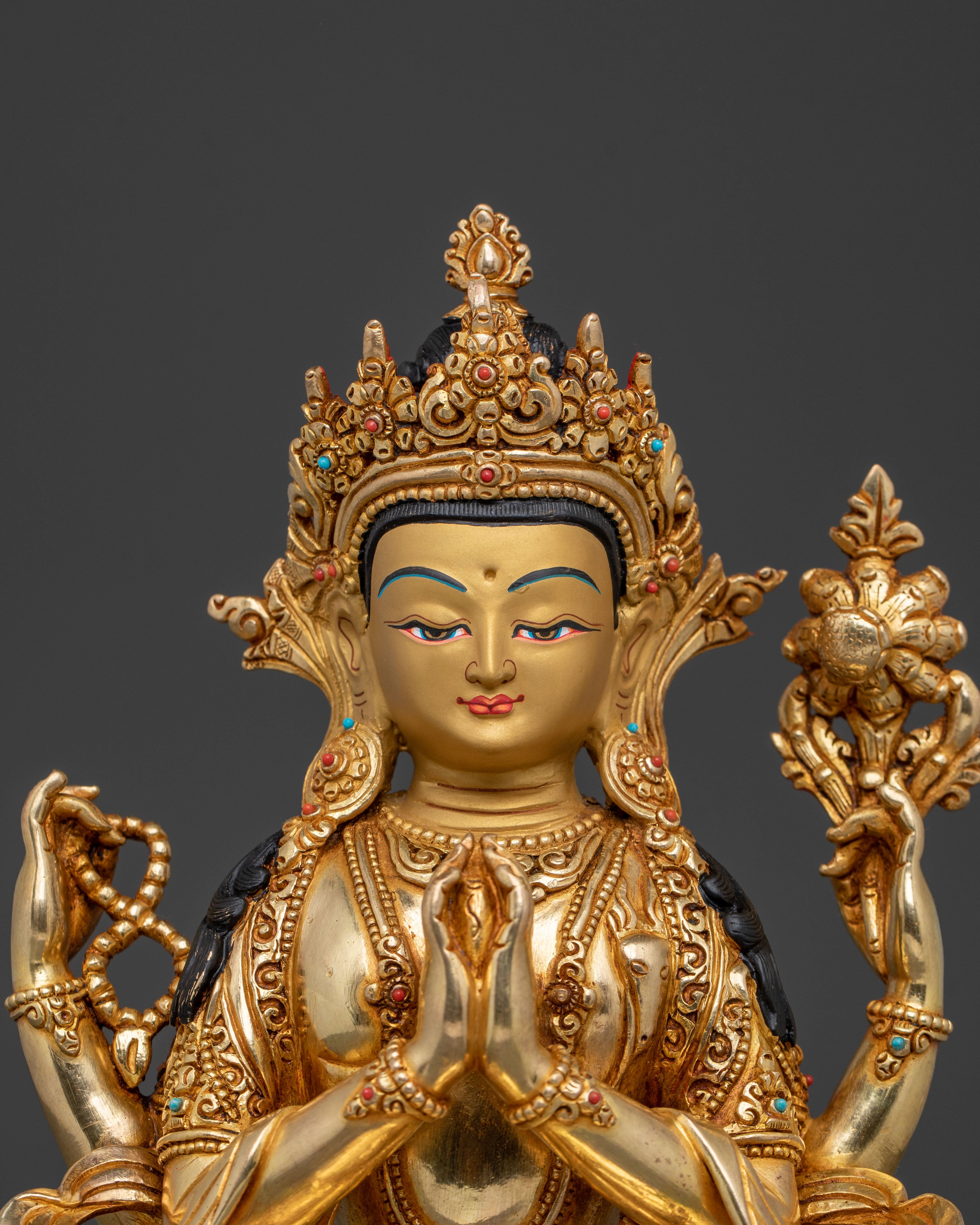 Chenrezig Statue | 24k Gold Gilded Bodhisattva