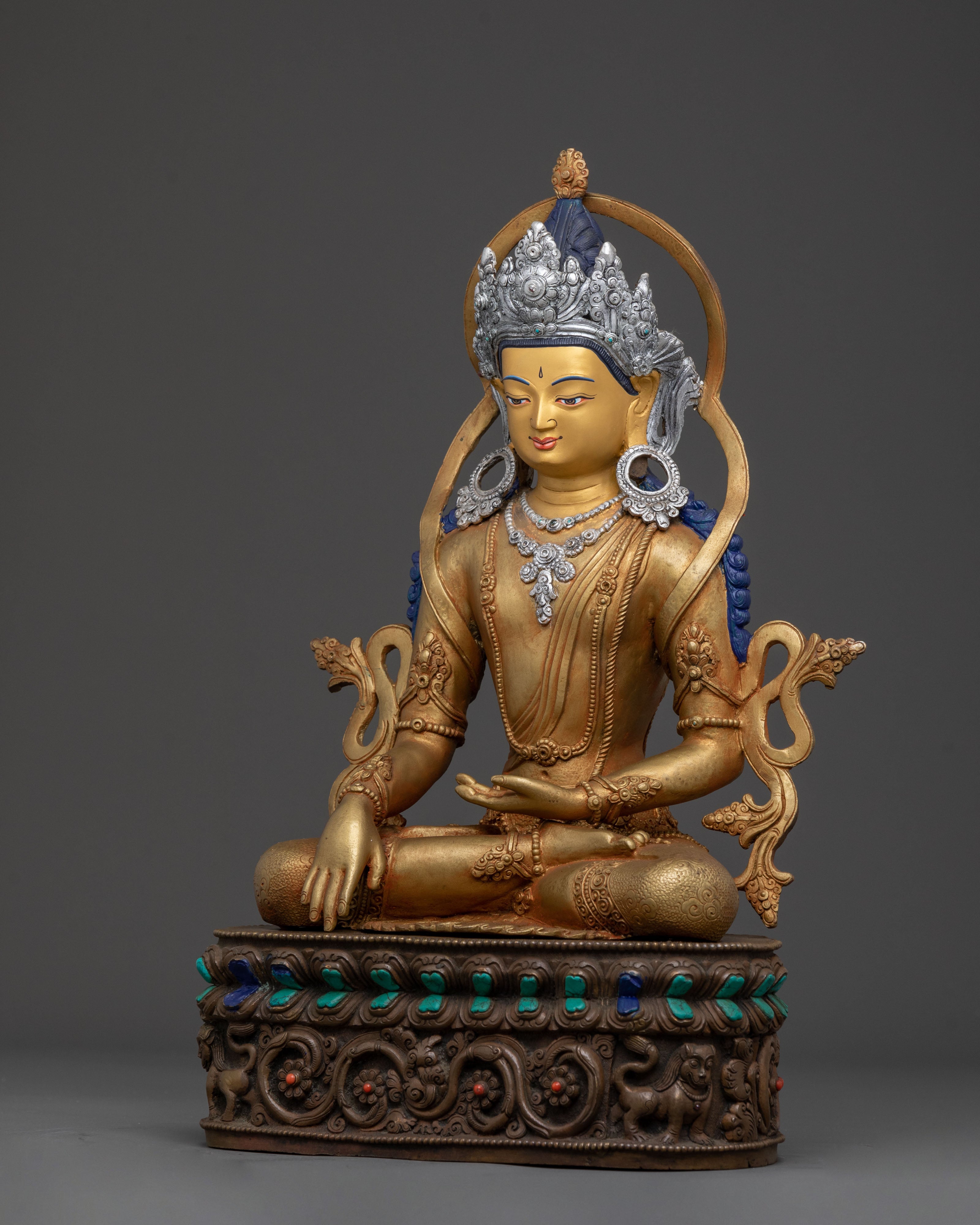 Crown Shakyamuni Statue | Sacred Altar Decor