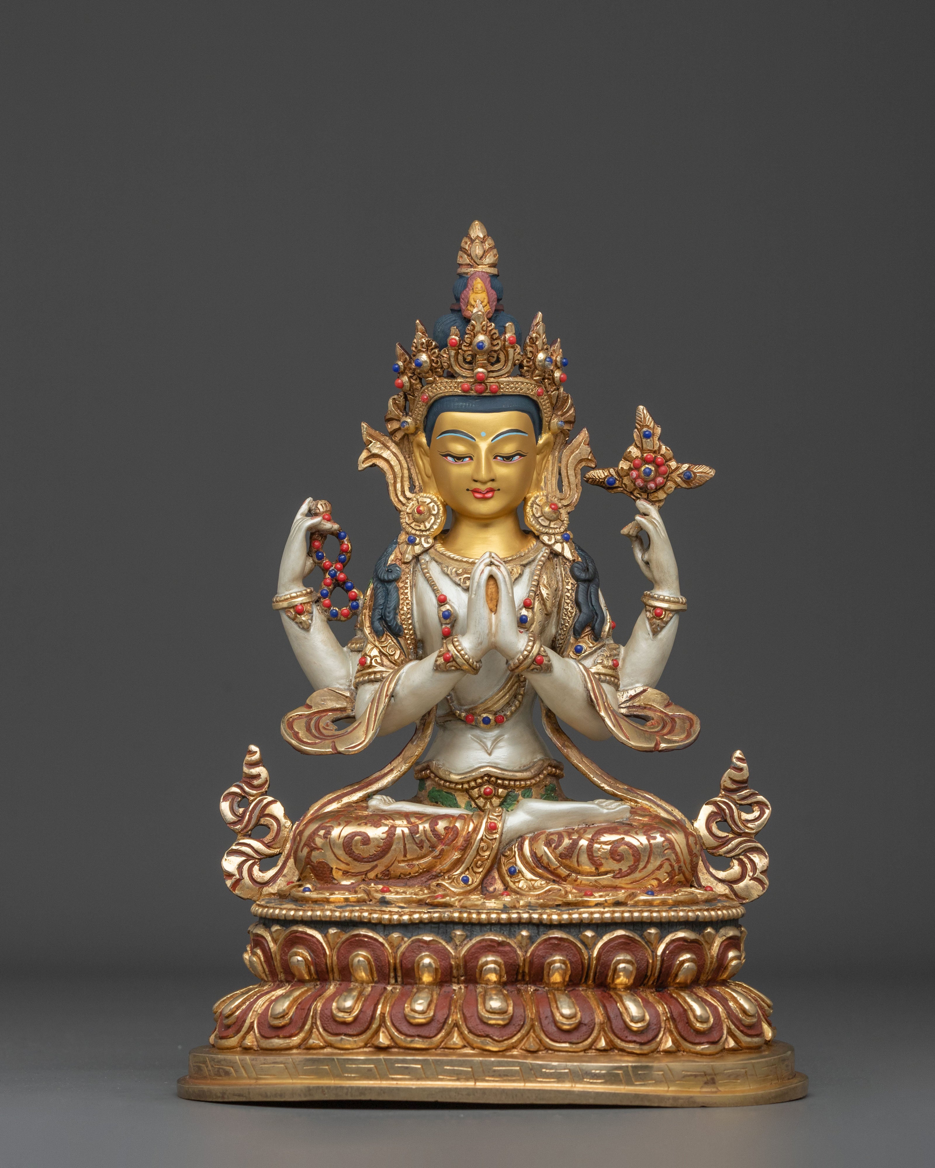 Compassionate Chenrezig 24K Gold Coated Figurine