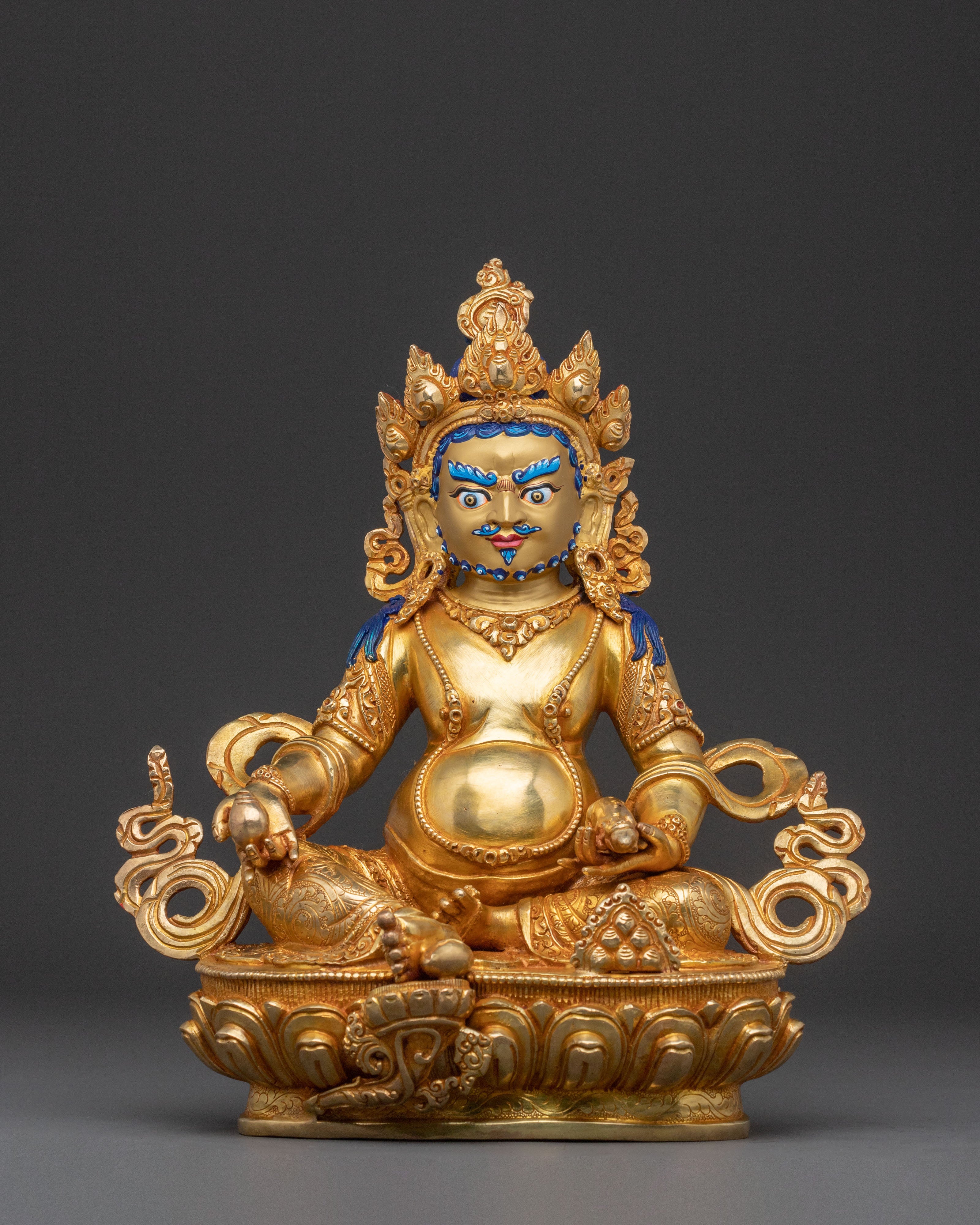 Dzambhala Statue Guardian of Wealth – Hand-Gilded Serenity