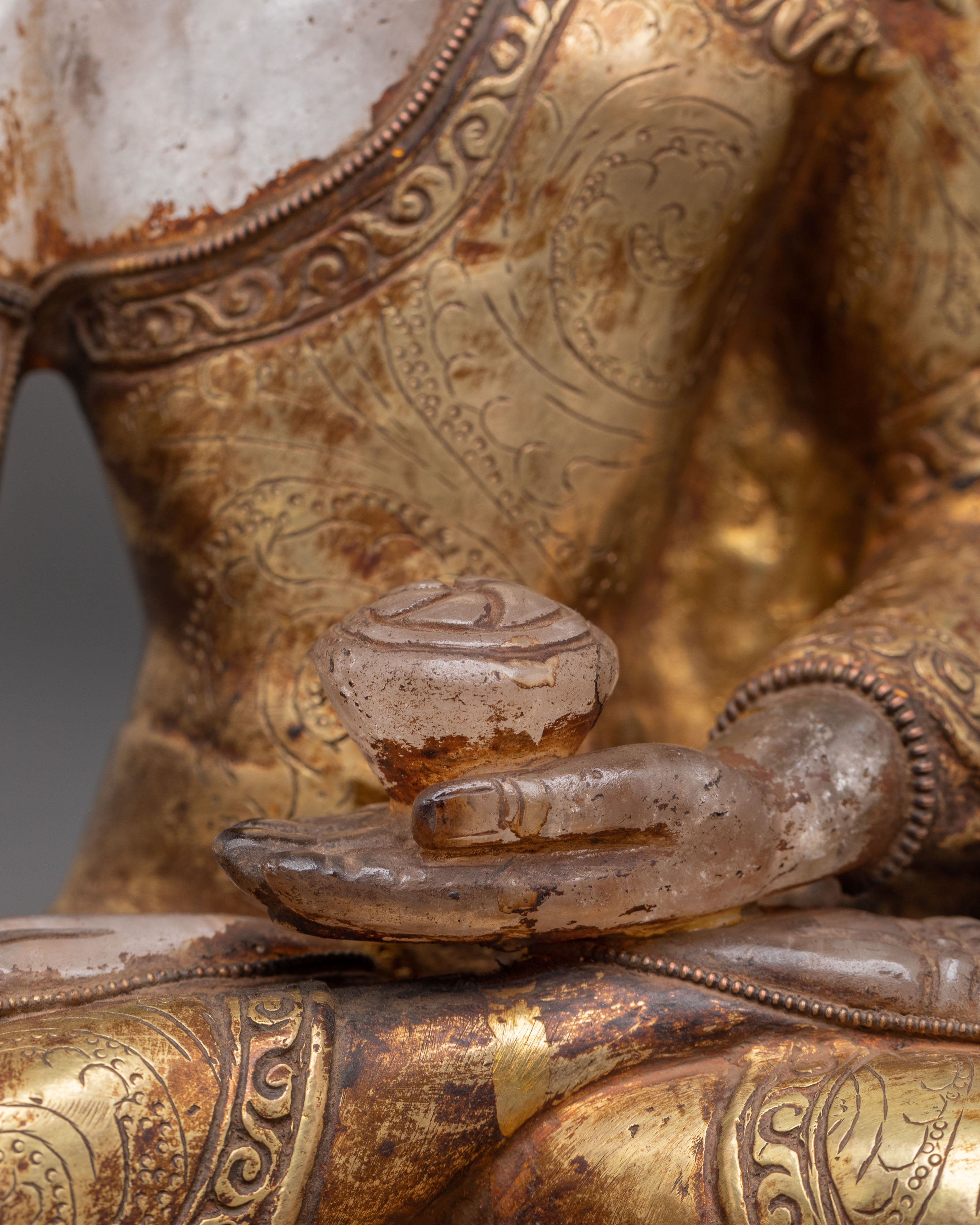 Nepalese Handmade Statue of Buddha Shakyamuni | Historical Buddha