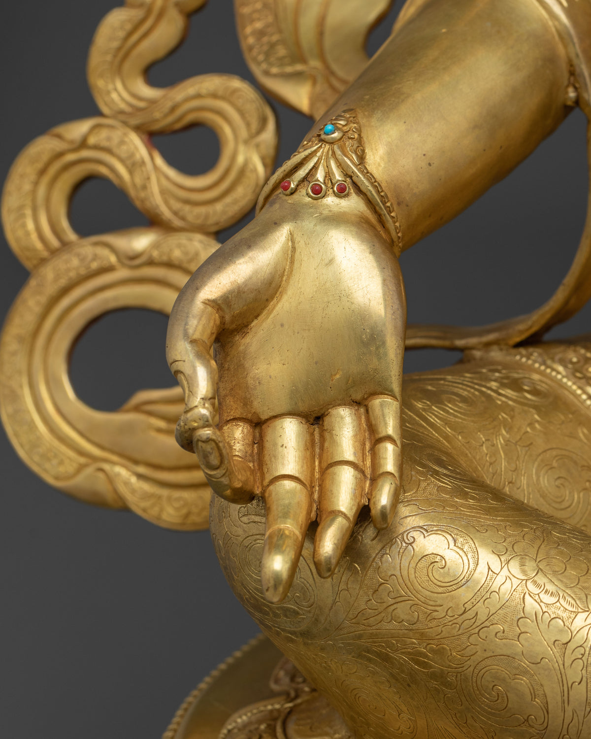 Green Tara Figurine | 67-cm Tall Golden Sculpture