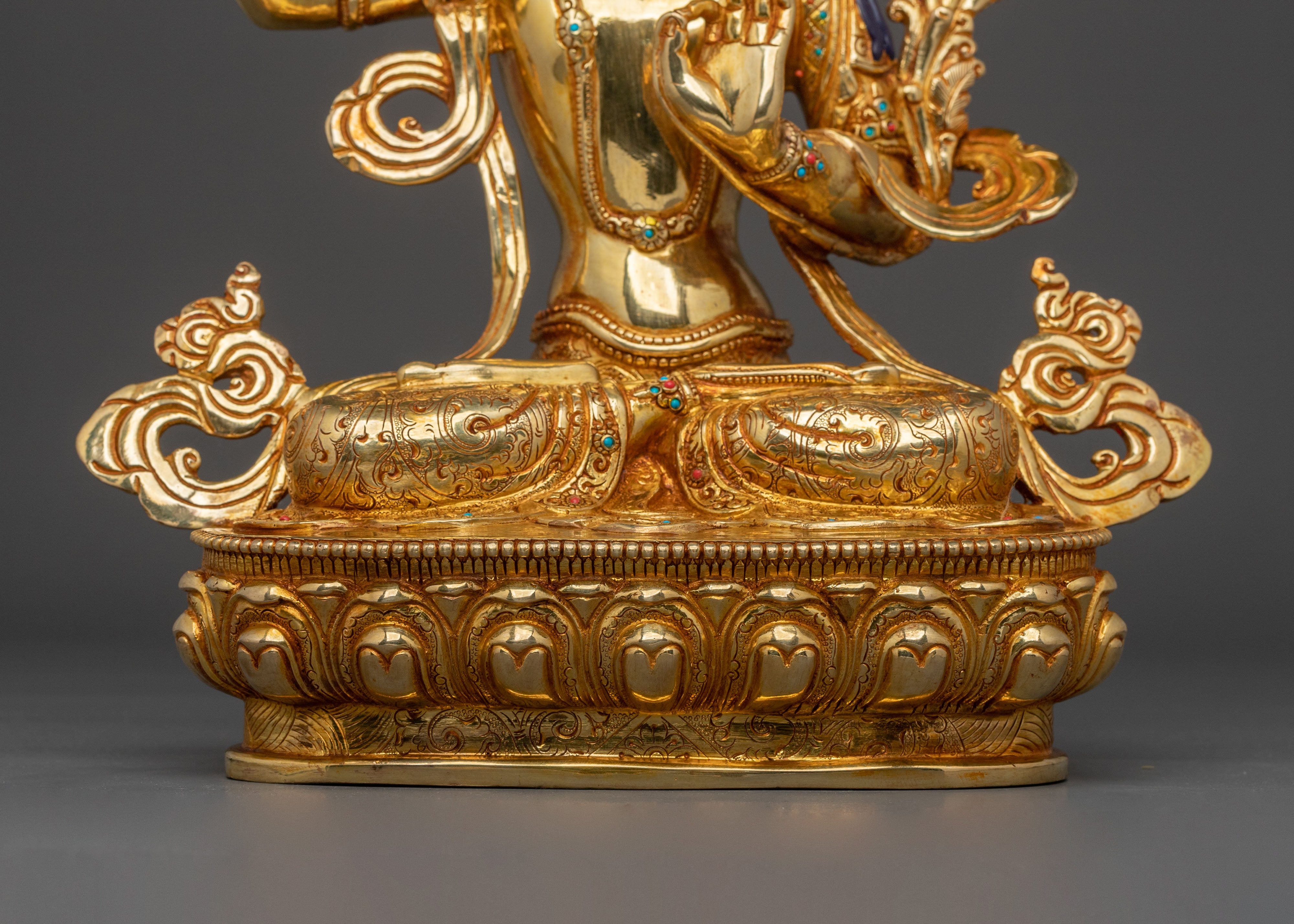 Manjughoṣa Golden Statue | Tibetan Buddhist Protector