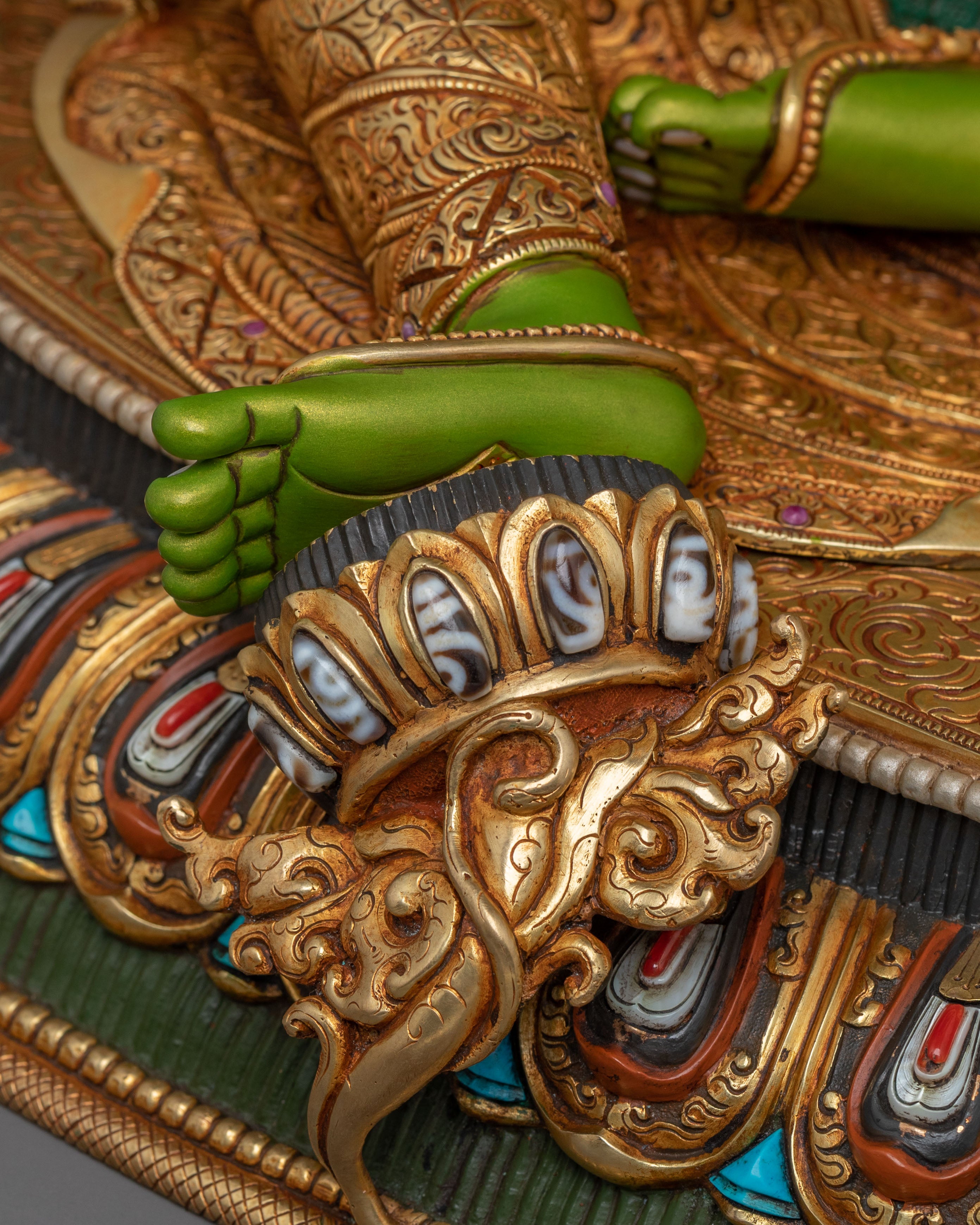 Green Tara Copper Statue | Goddess of Compassion