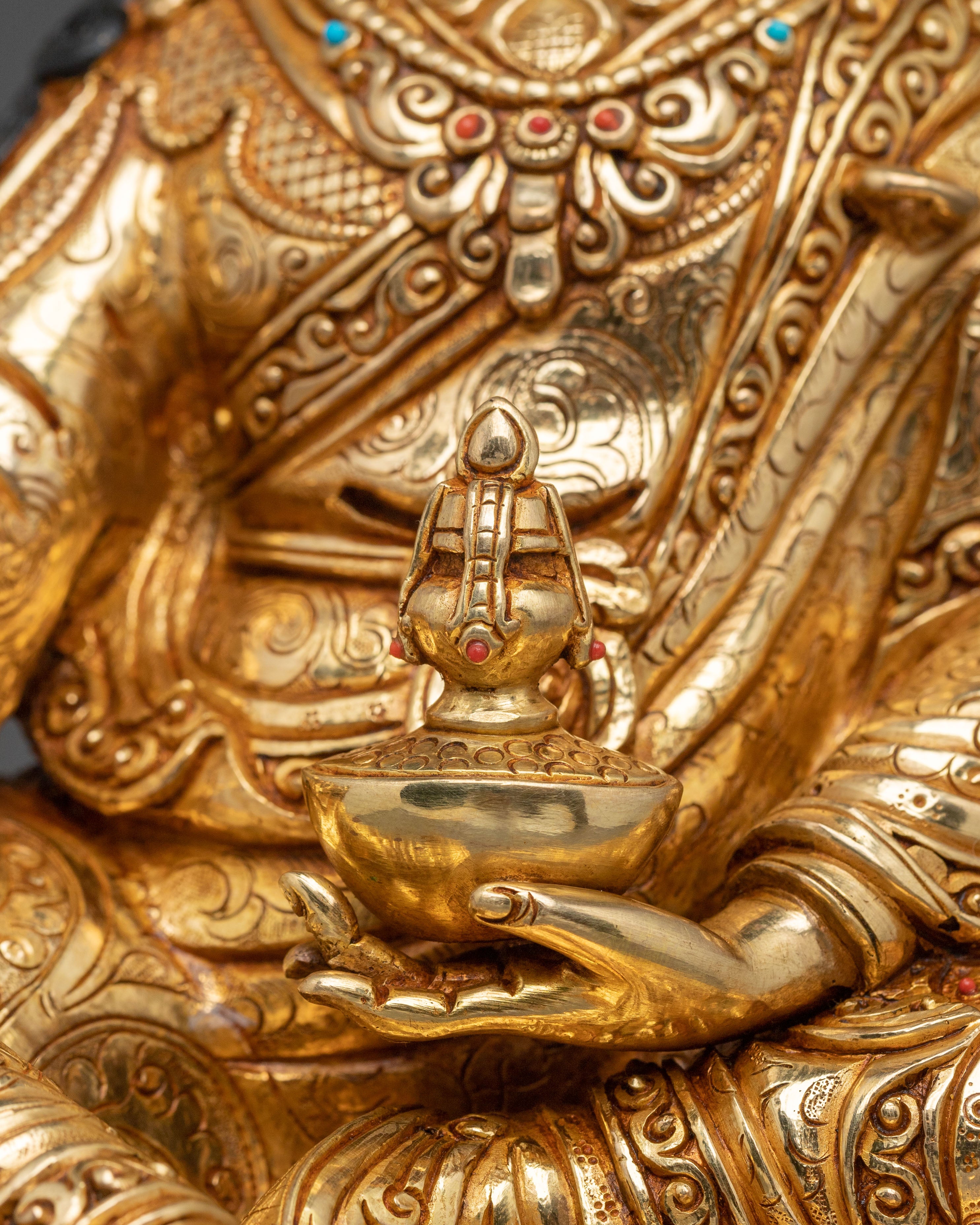Guru Rinpoche Statue | 24K Gold Gilded Serenity