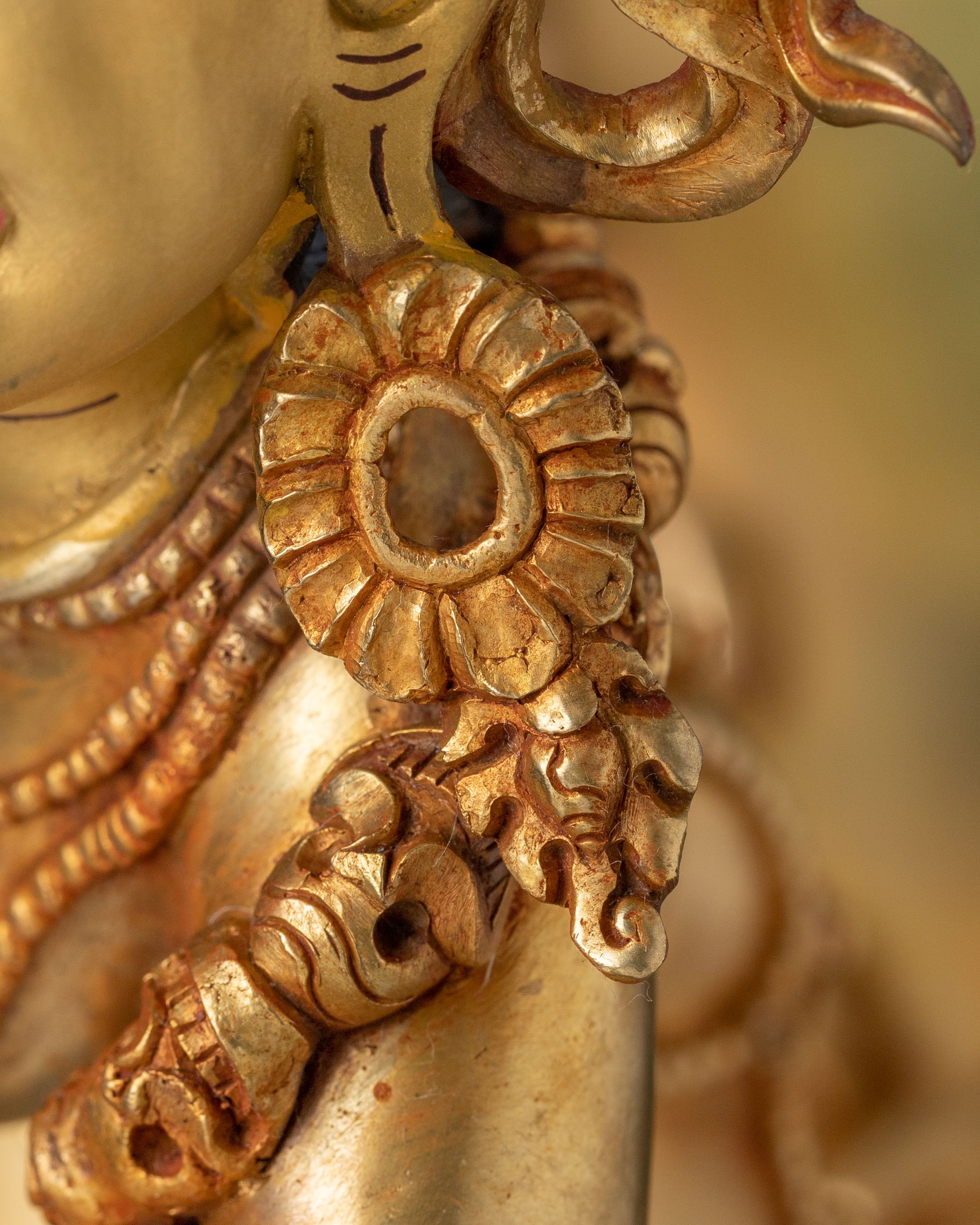 Sacred Vajrayogini Golden Statue – Radiant Himalayan Copper