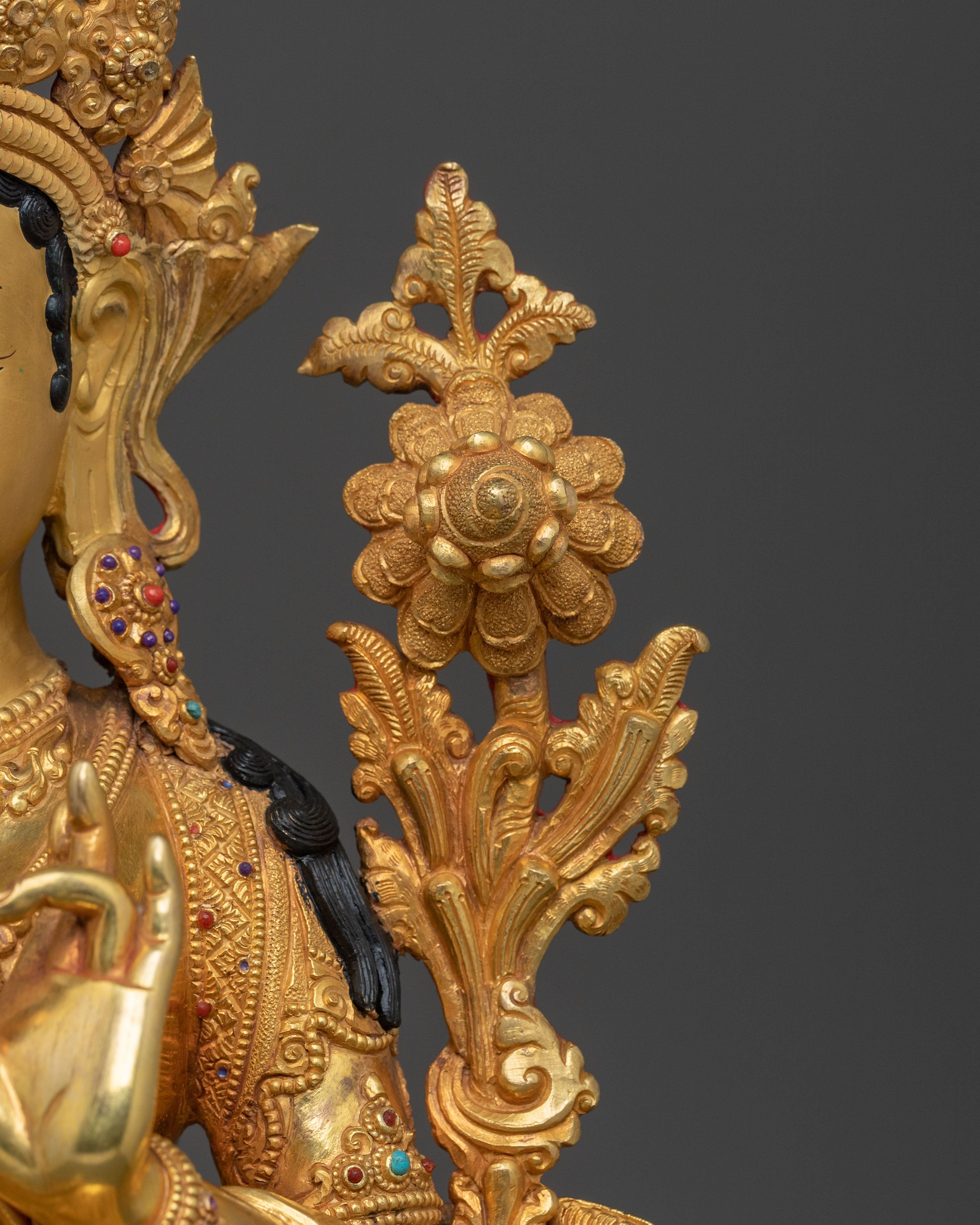 Tibetan Green Tara Compassion Goddess Statue