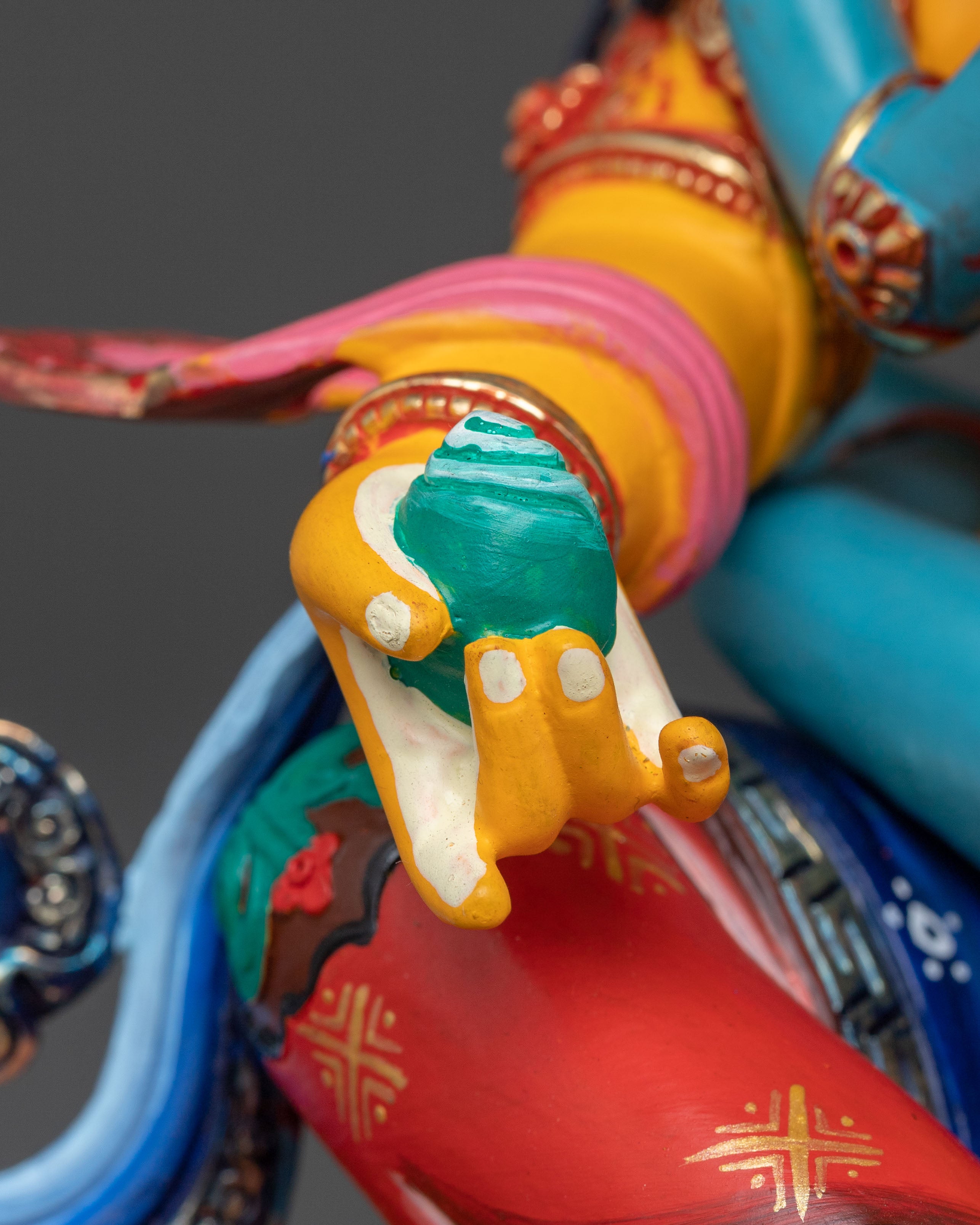 Green Dzambhala Sacred Idol | Buddhist Wealth Deity