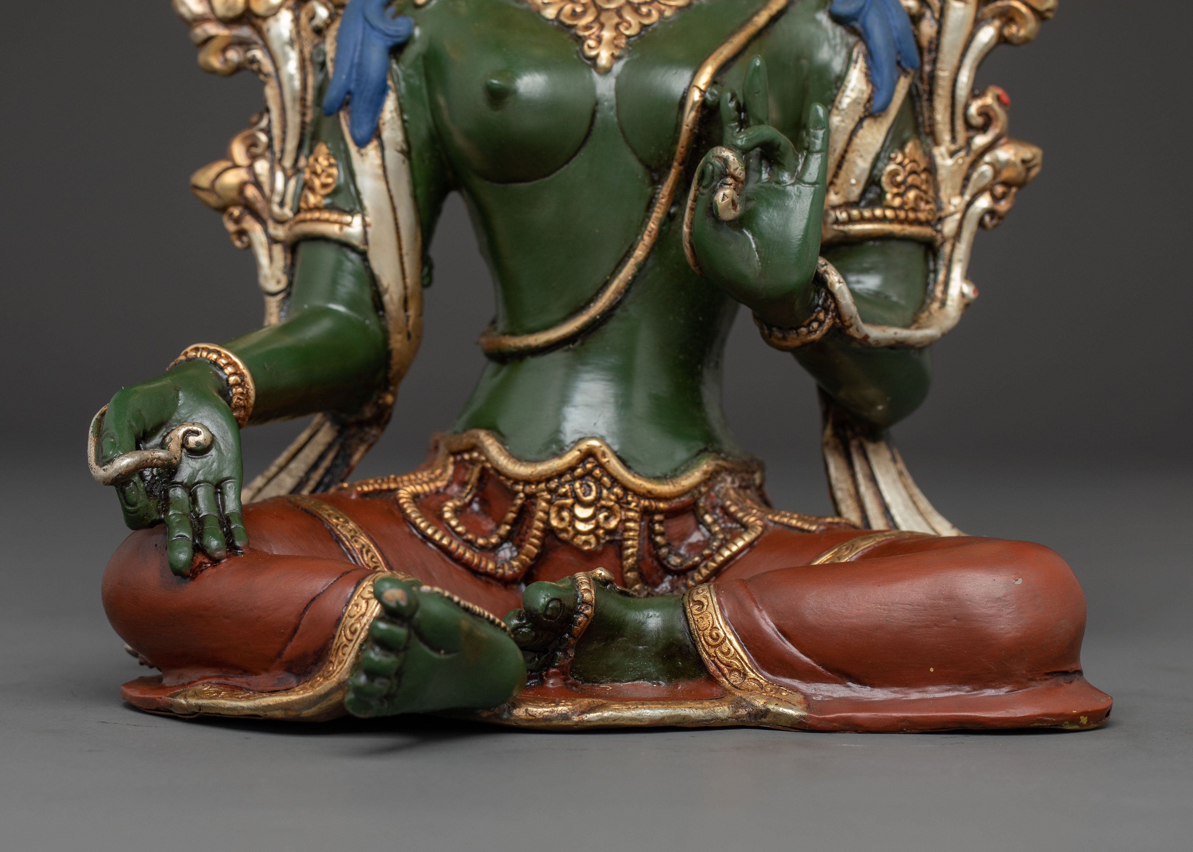 Handcrafted Radiant Sculpture of Shyama Tara | Traditional Artwork