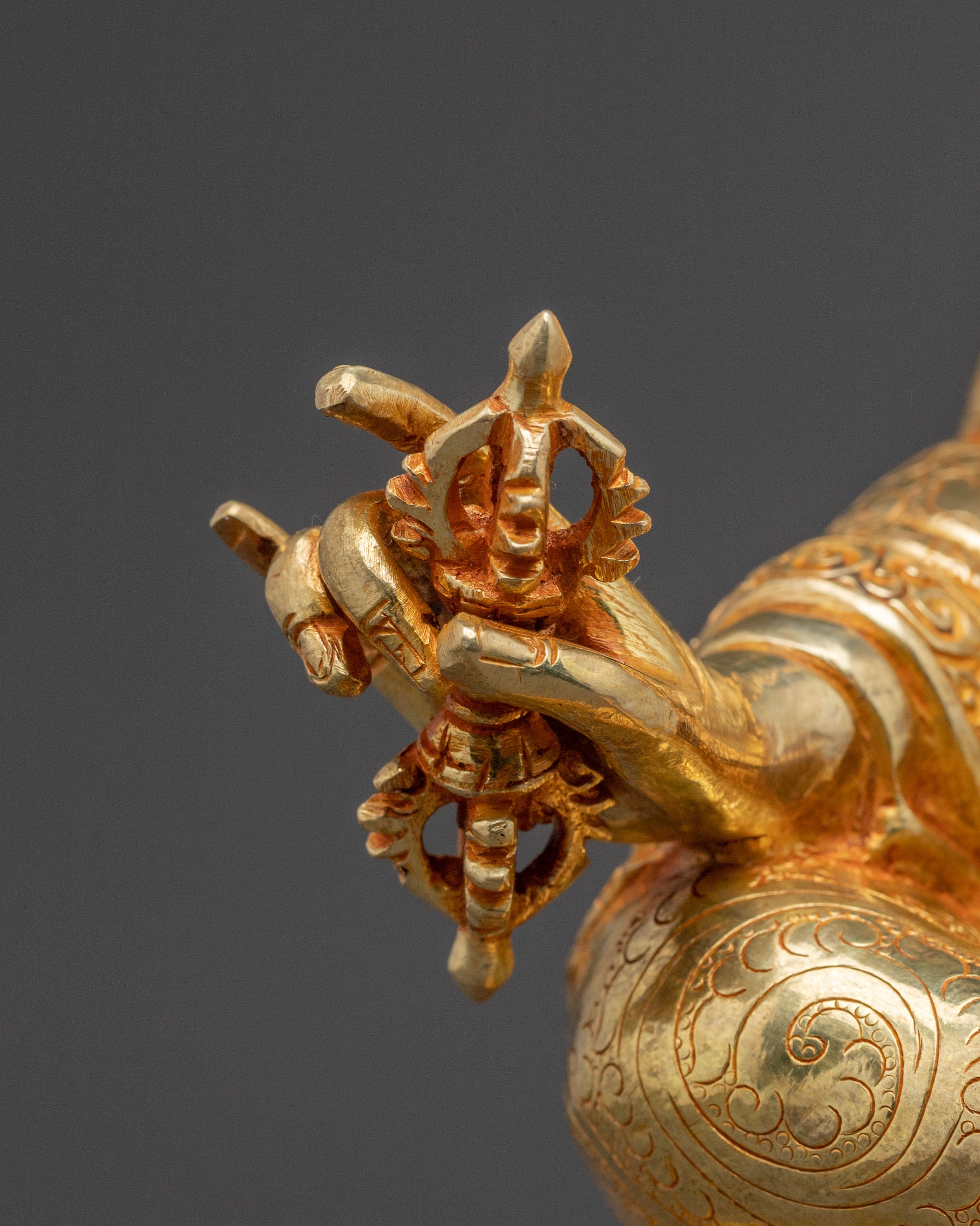 24k Gold Gilded Guru Rinpoche Spiritual Statue with Exquisite Artistry