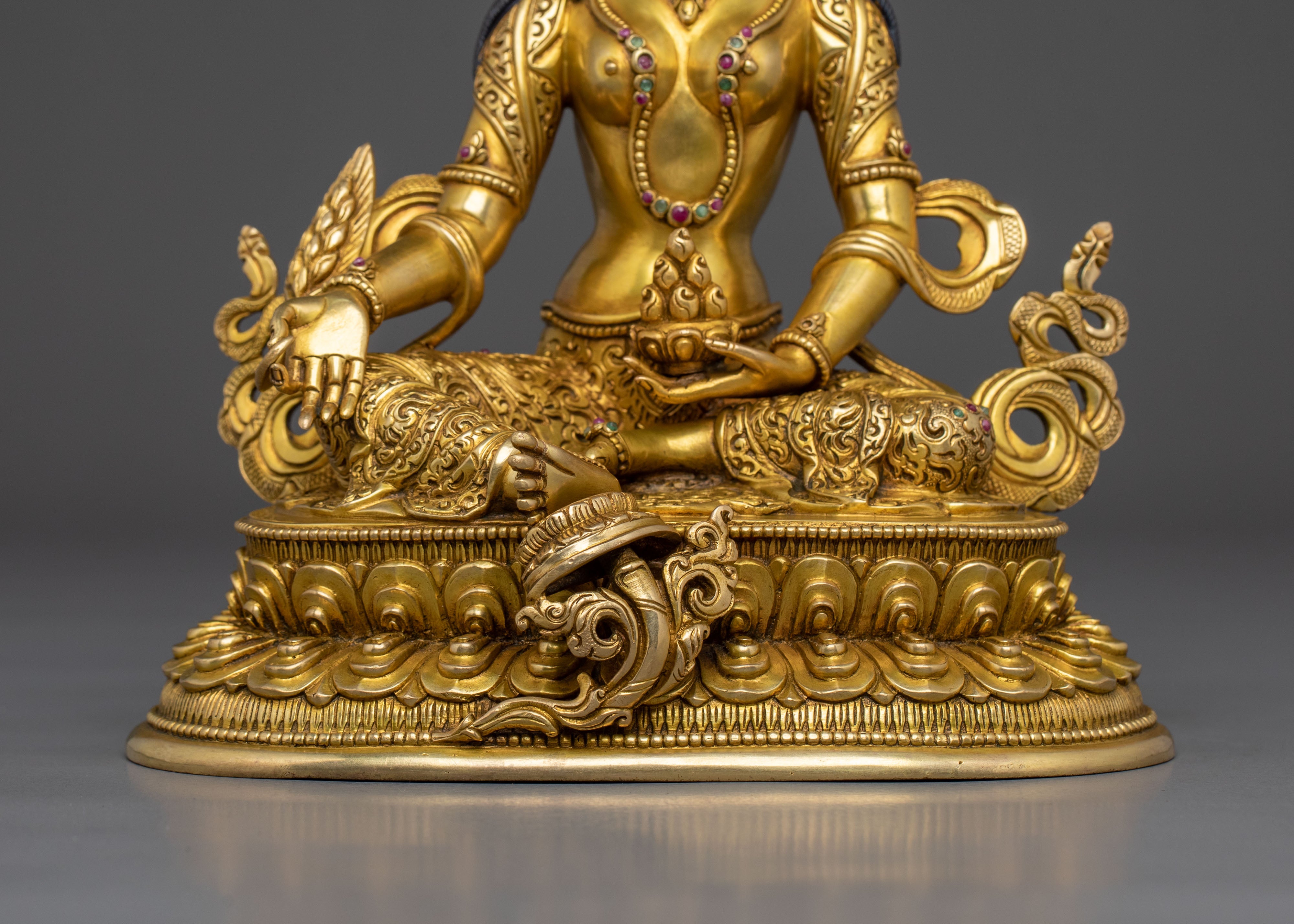 Hand Carved Kshitigarbha Statue | Meditation Altar Decoration