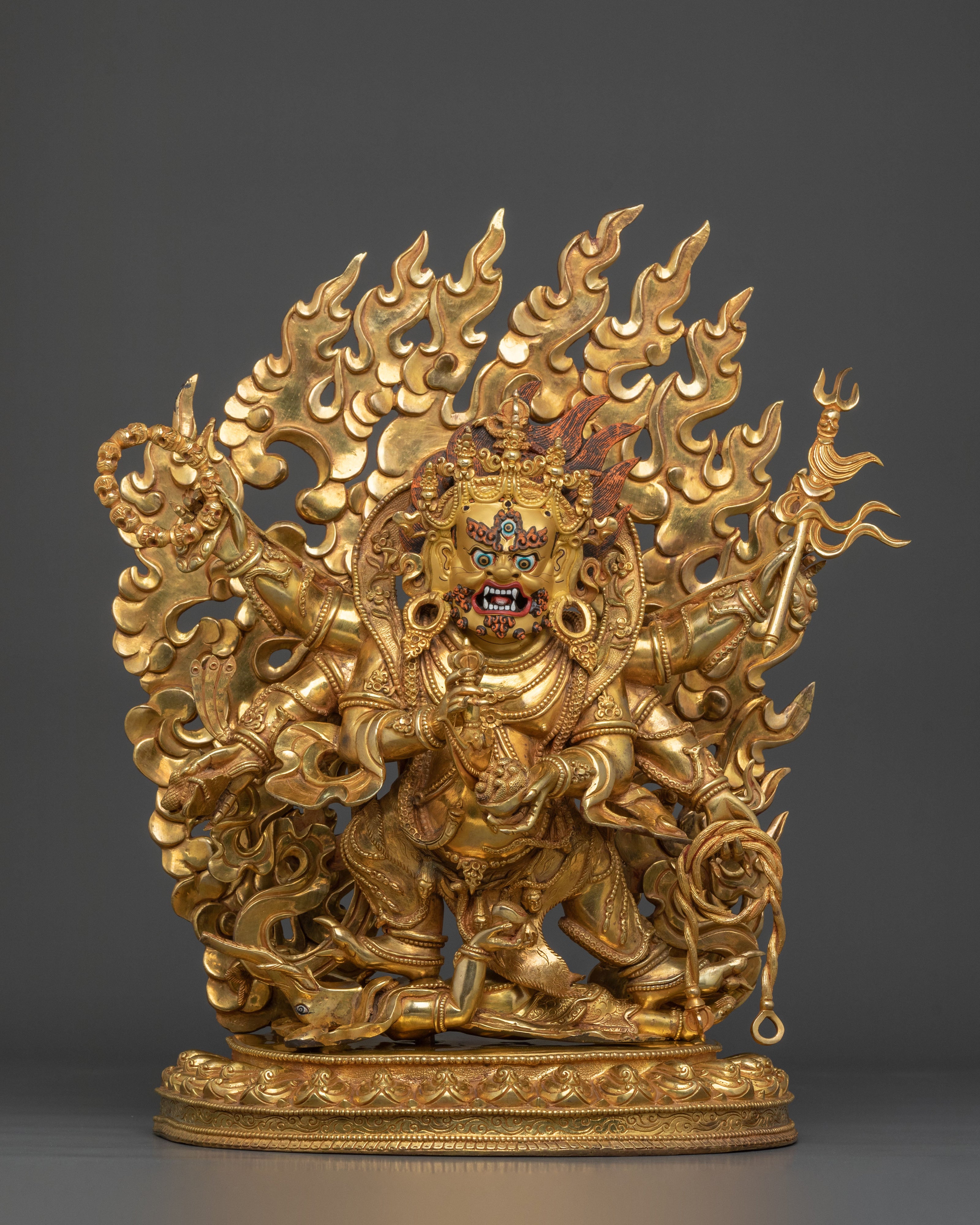 Six-Armed Mahakala Dharma Protector Statue | Wrathful Buddhist Guardian