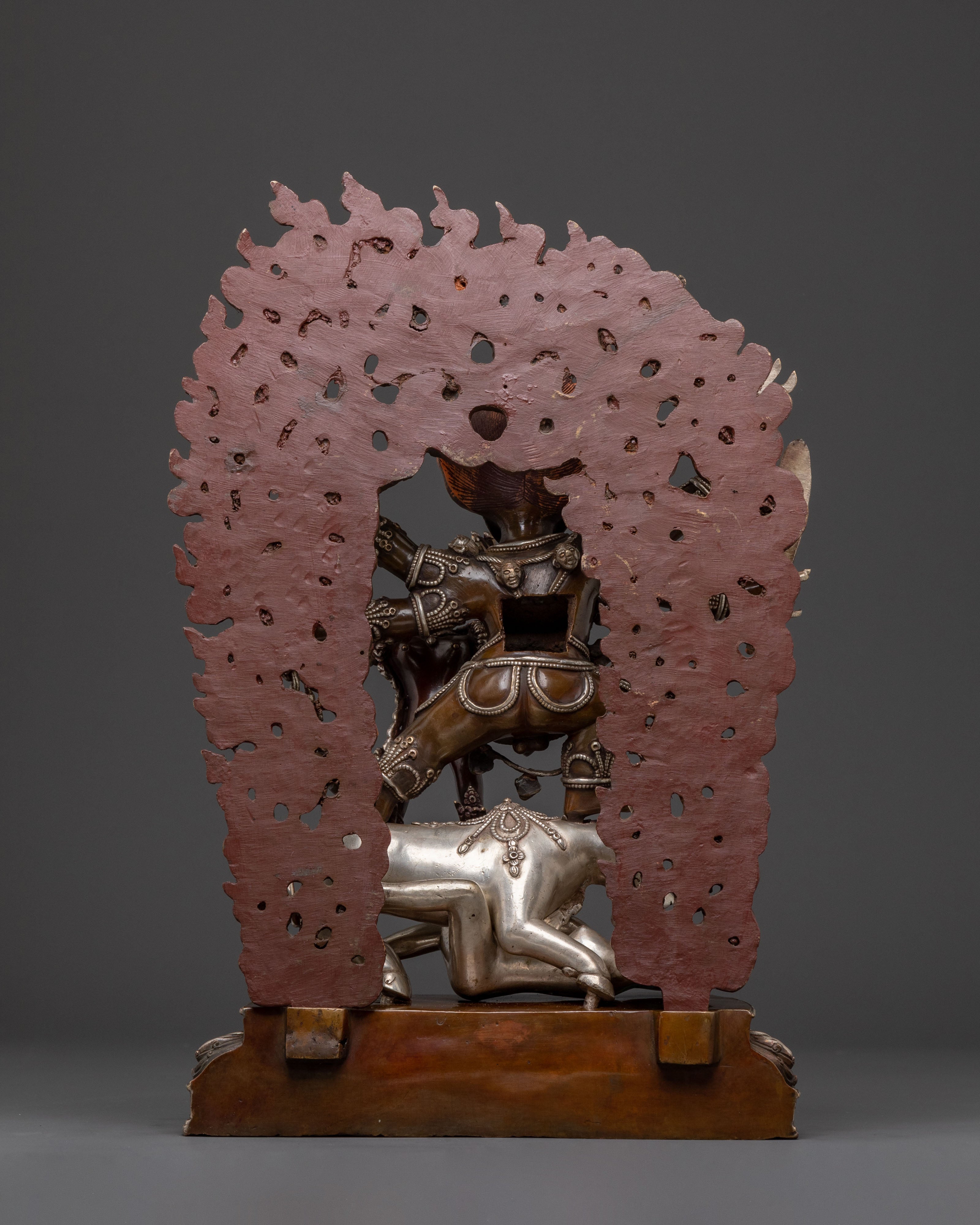 Handcrafted Statue of Yamantaka With Consort – Oxidized Copper Art
