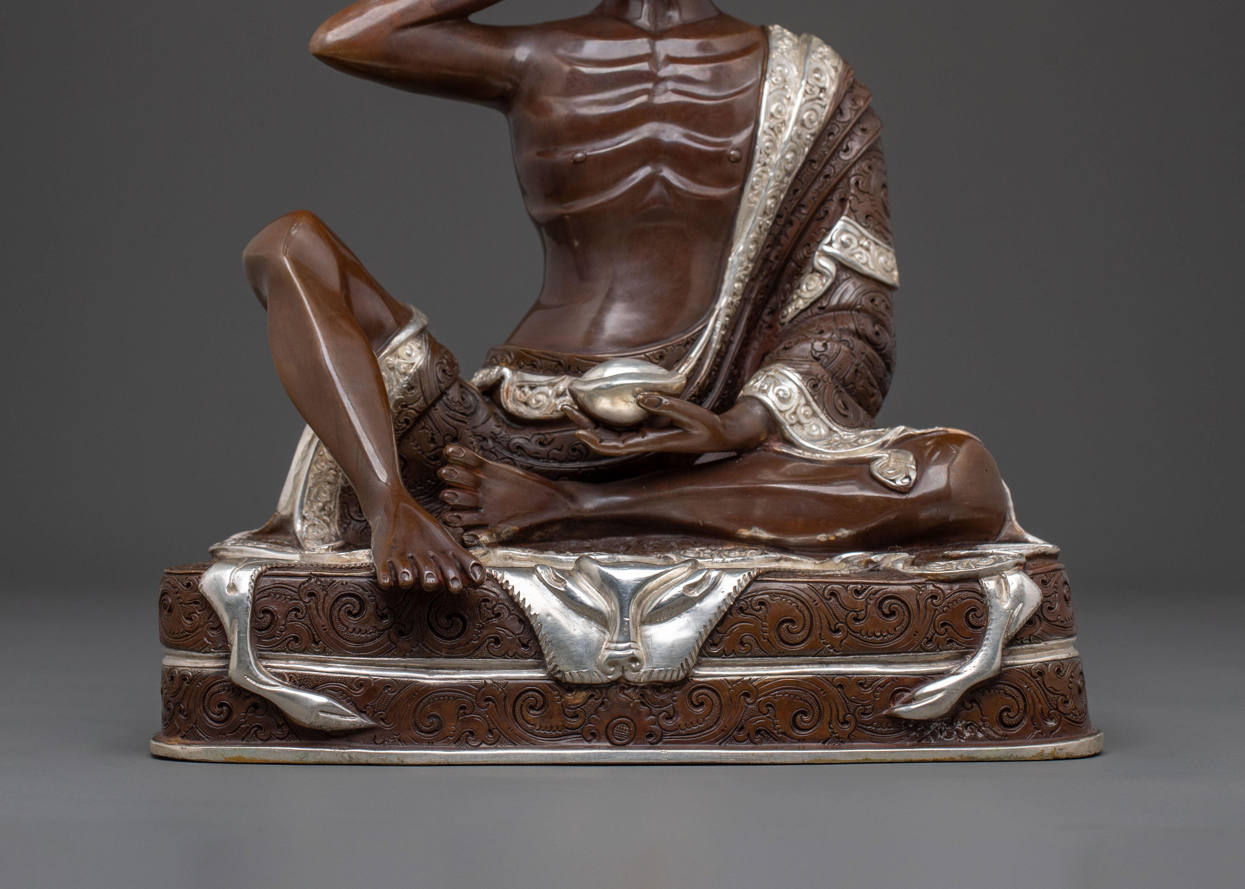 Divine Milarepa Sculpture | Oxidized Copper Body
