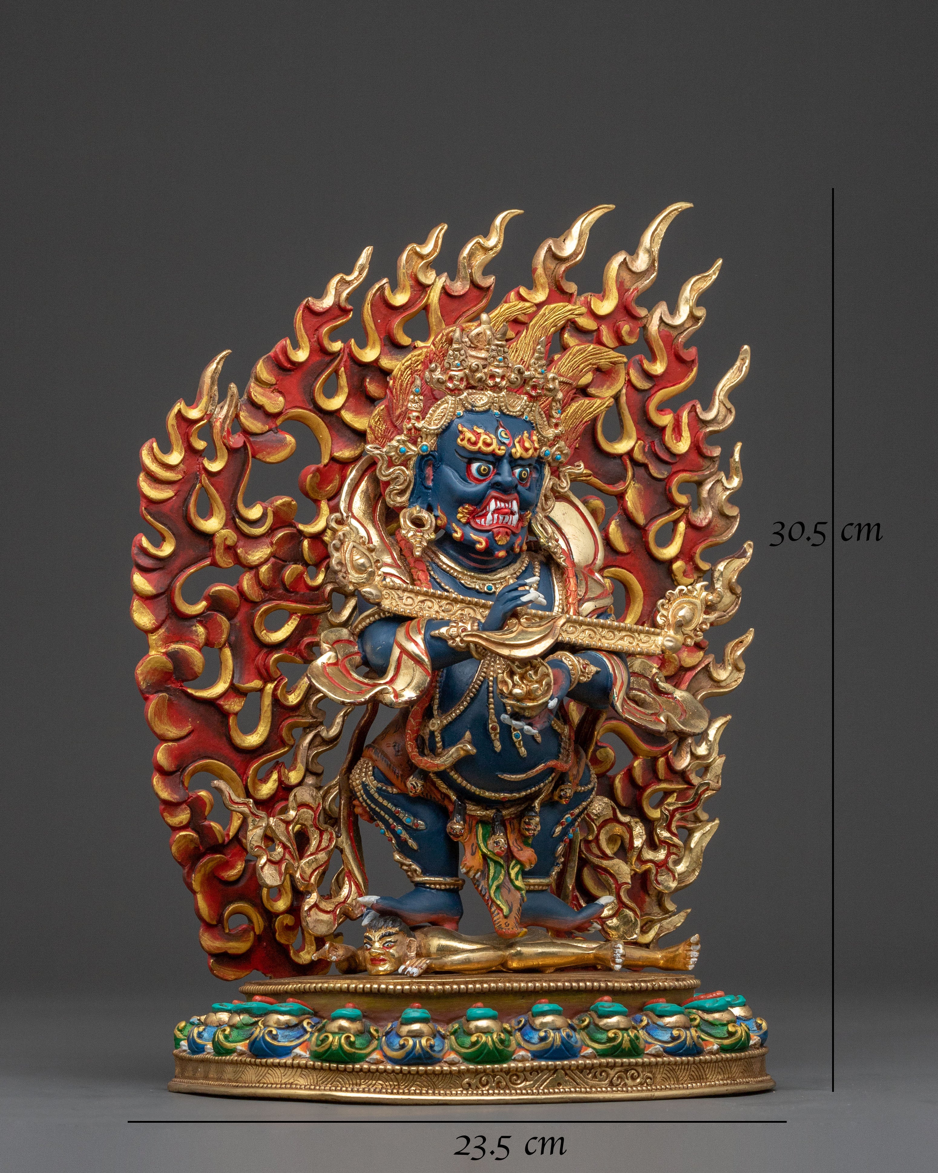Statue of Shakya Mahakala | Exquisite 24K Gold Gilded Handcrafted