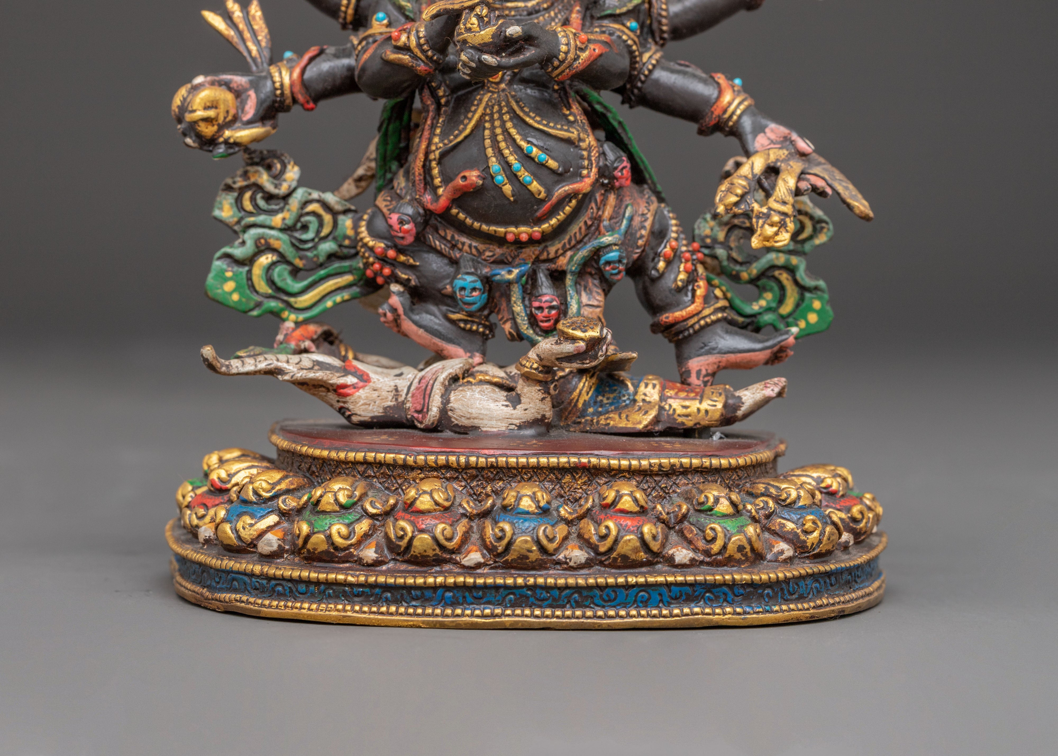 Golden Sculpture of Six-Armed Mahakala