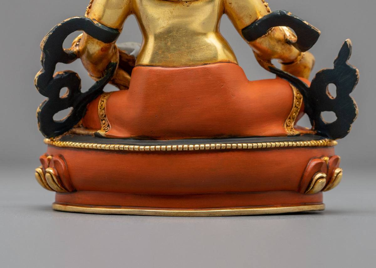 Dzambhala 24K Gold Plated Sculpture | Tibetan Figurine