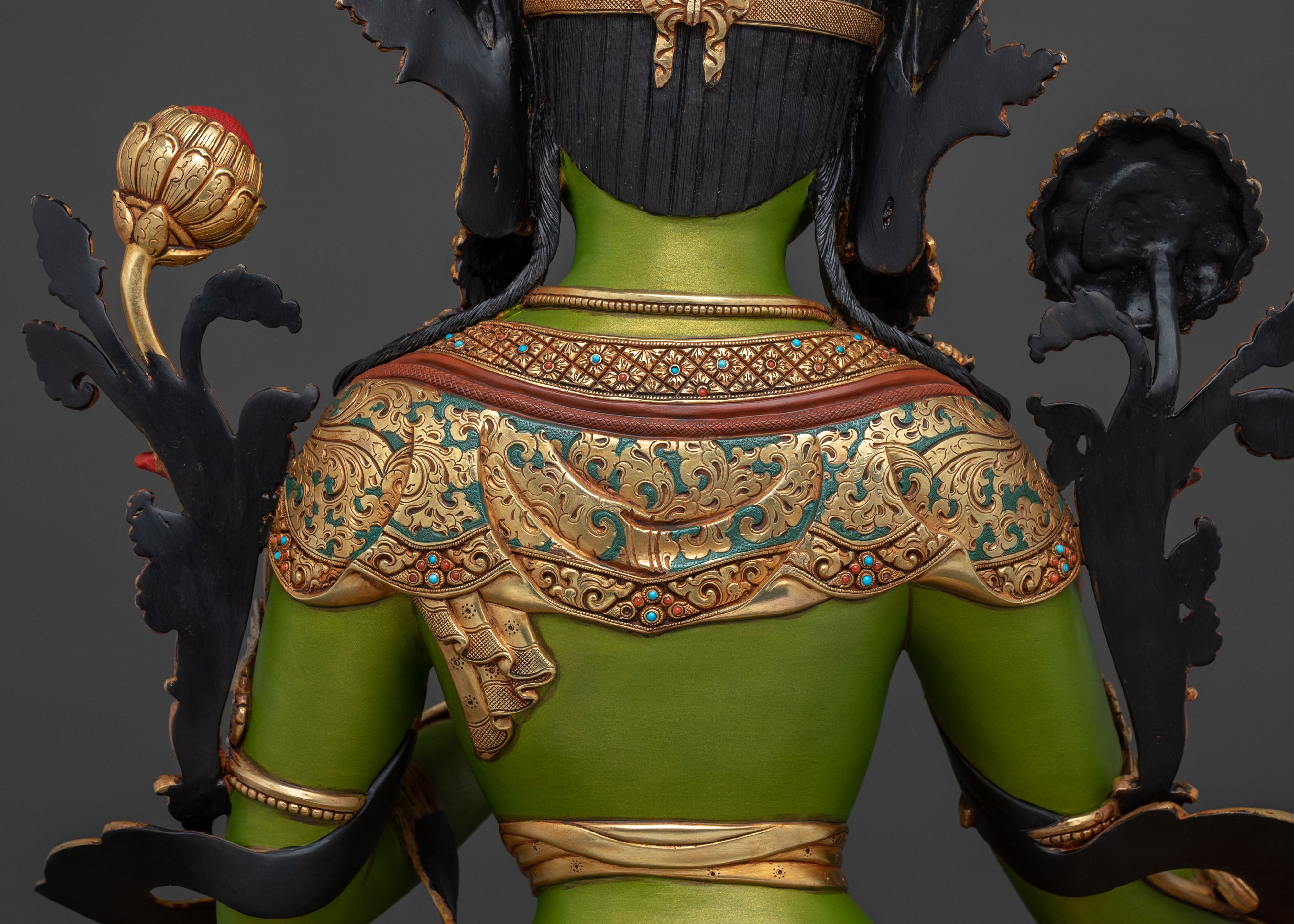 Syamatara: 24K Gold Gilded Traditional Statue