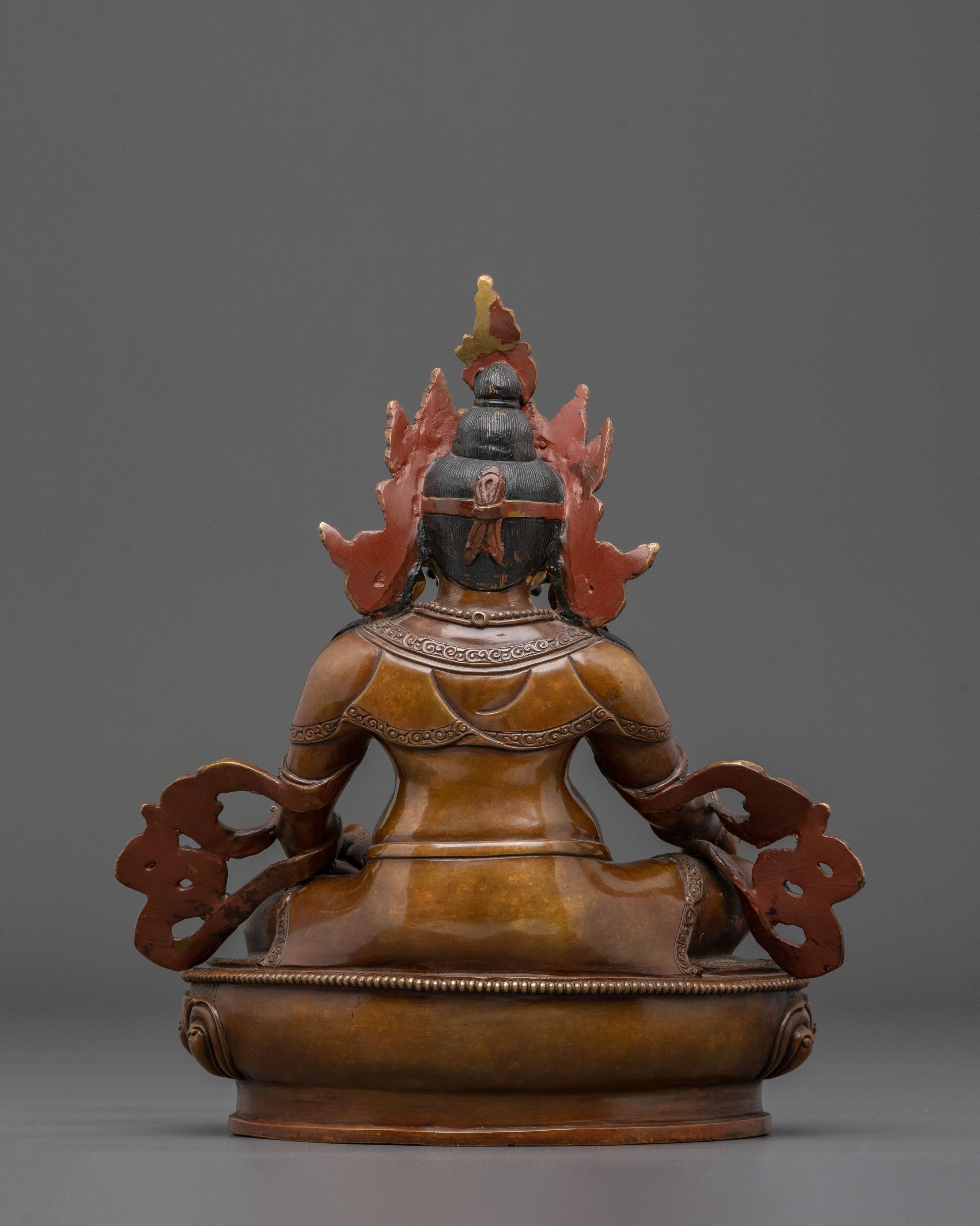 Dzambhala Statue | 24K Gold Gilded Tibetan Deity Figurine