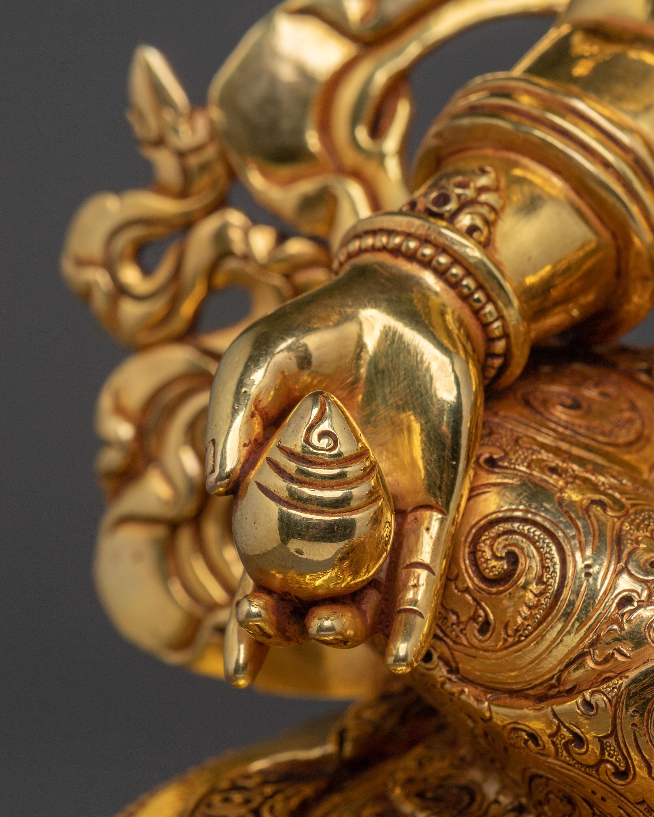 Dzambhala Divine Statue on Throne | Tibetan Wealth Deity