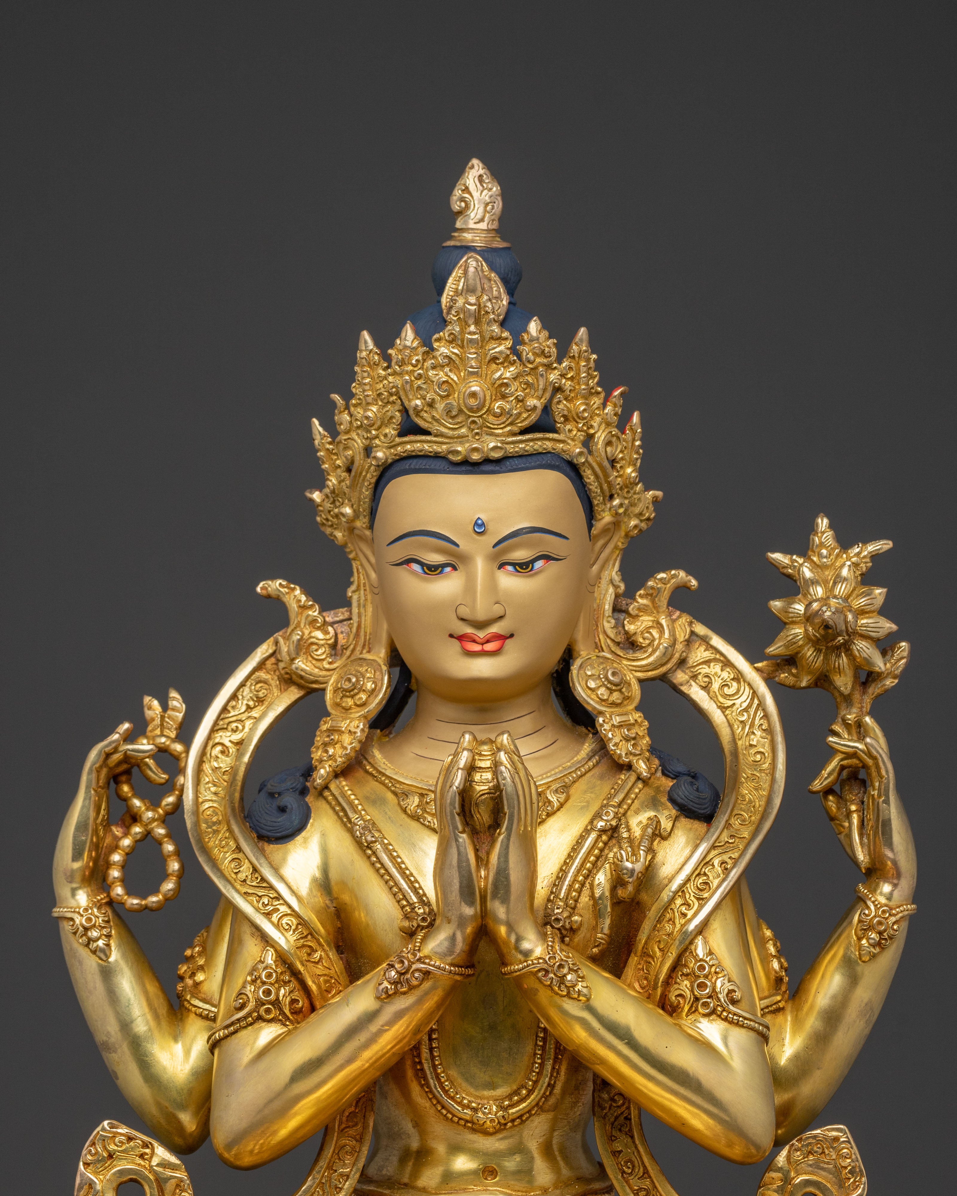 Chenrezig Statue | 24K Gold Gilded Bodhisattva