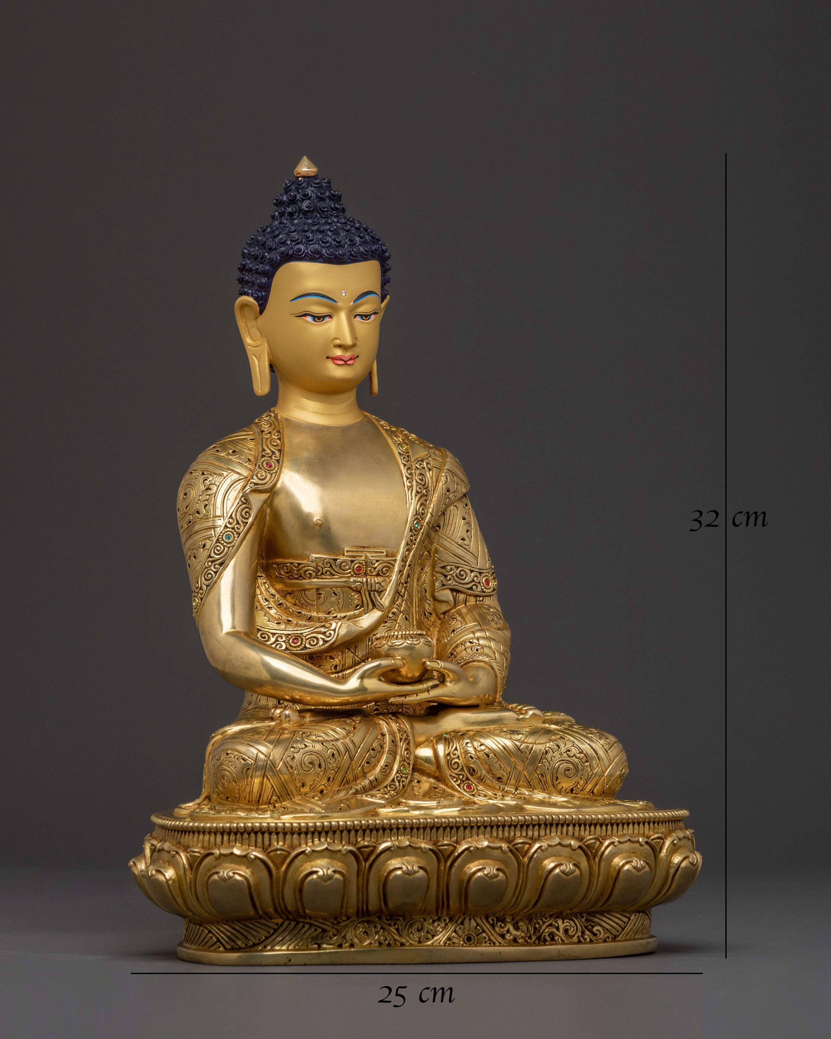 Amitabha Buddha Savior Statue – Handcrafted Gilded Copper