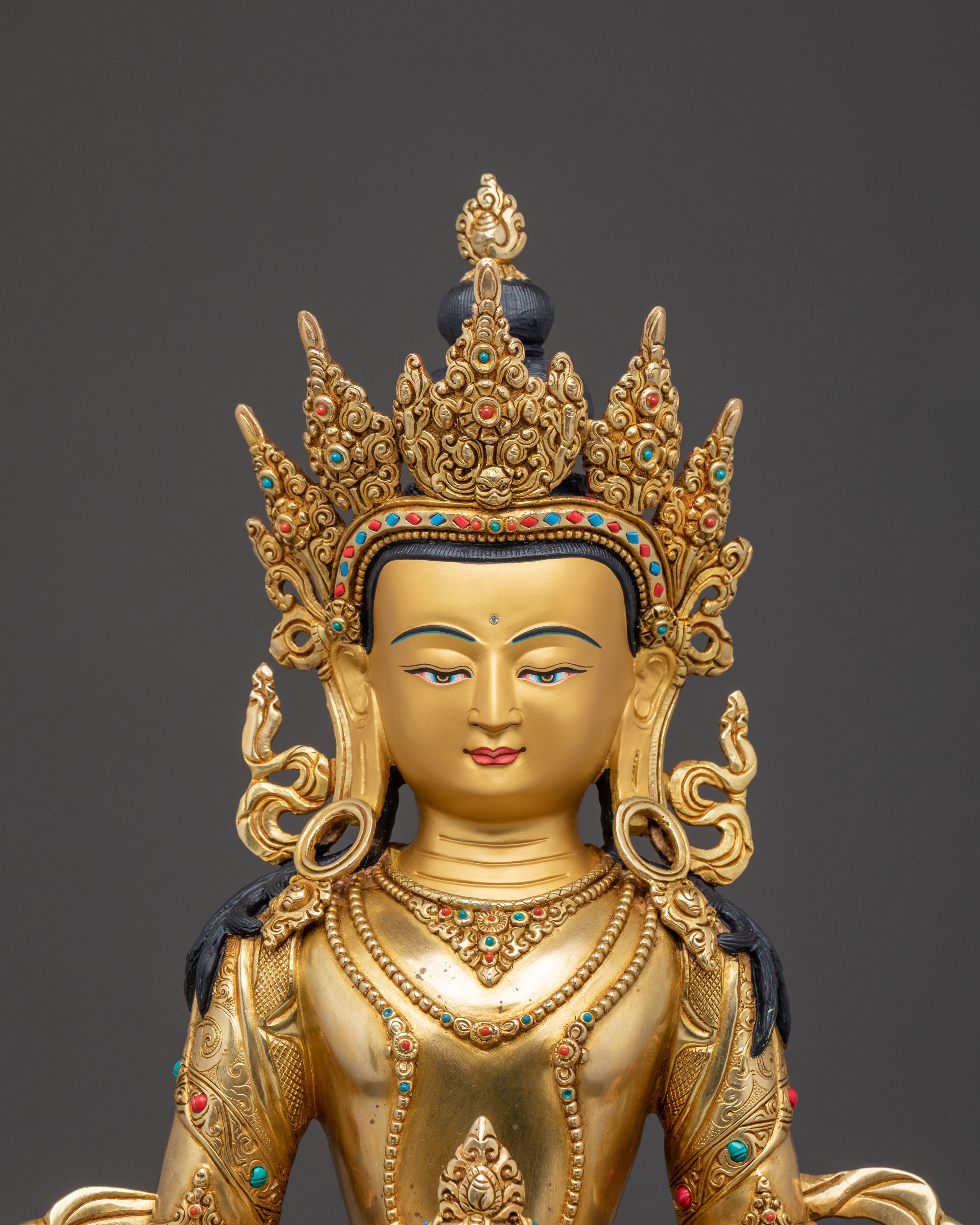 Amitayus Buddha 24K Gold Gilded Copper Statue: A Premium Masterpiece