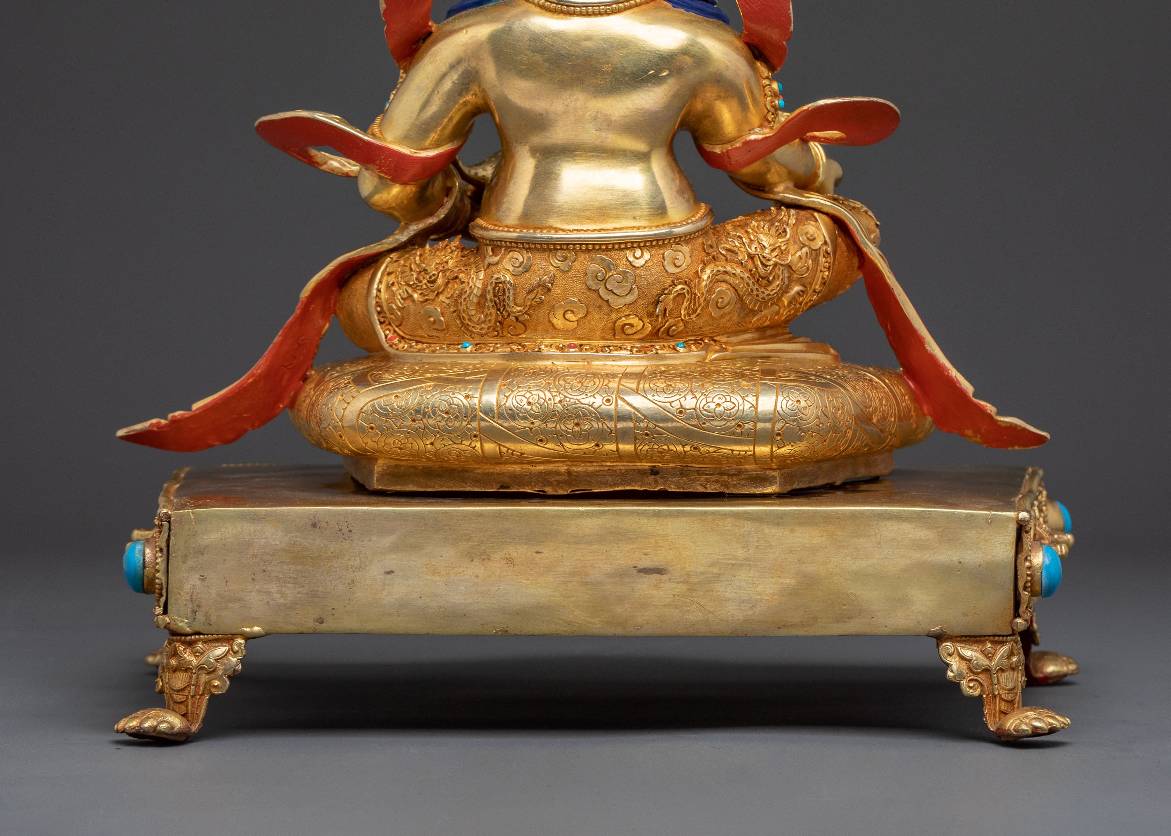 Dzambhala Sculpture on Throne | Buddhist Wealth Deity