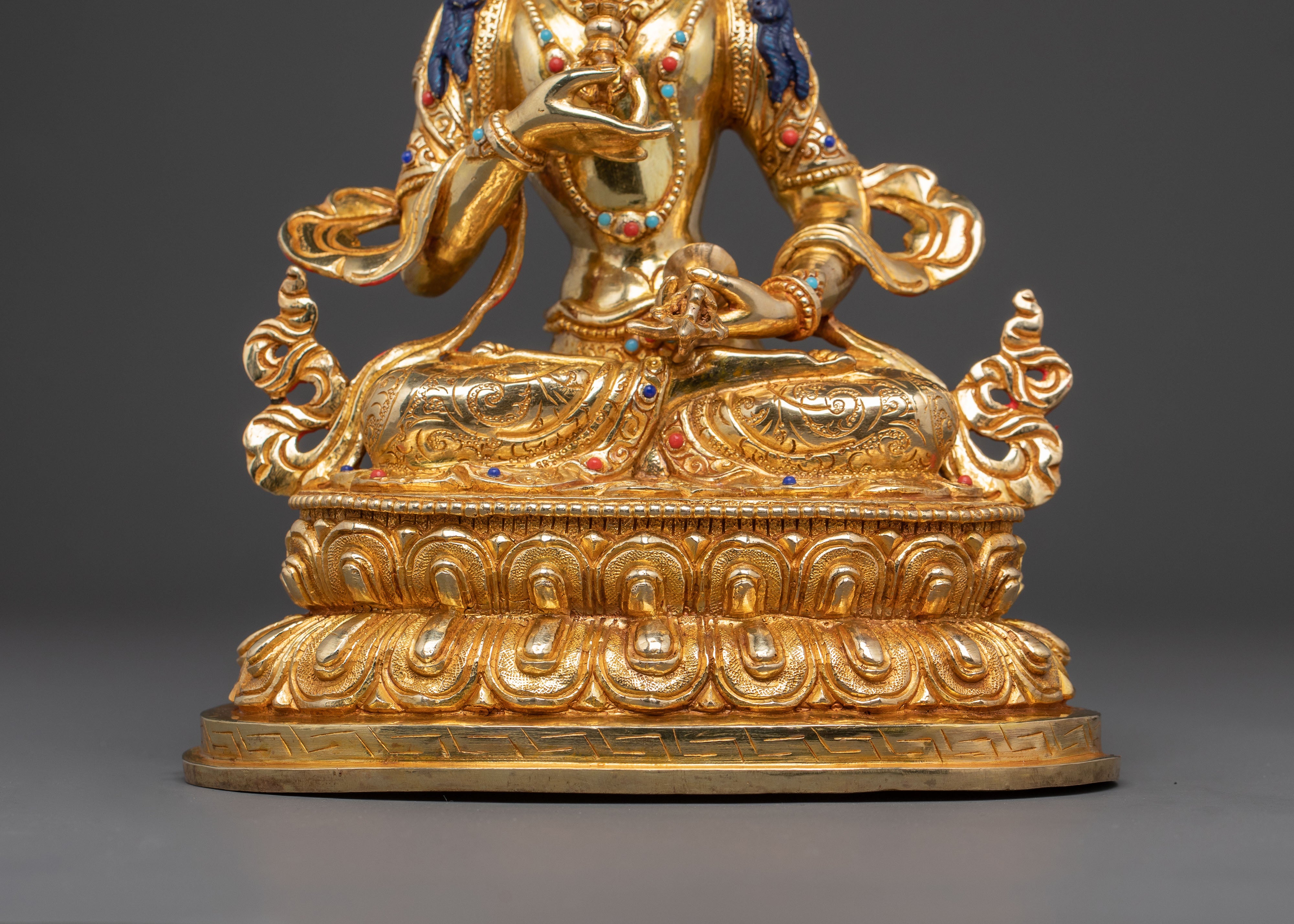 The Divine Vajrasattva Statue: Handcrafted Copper & Gold