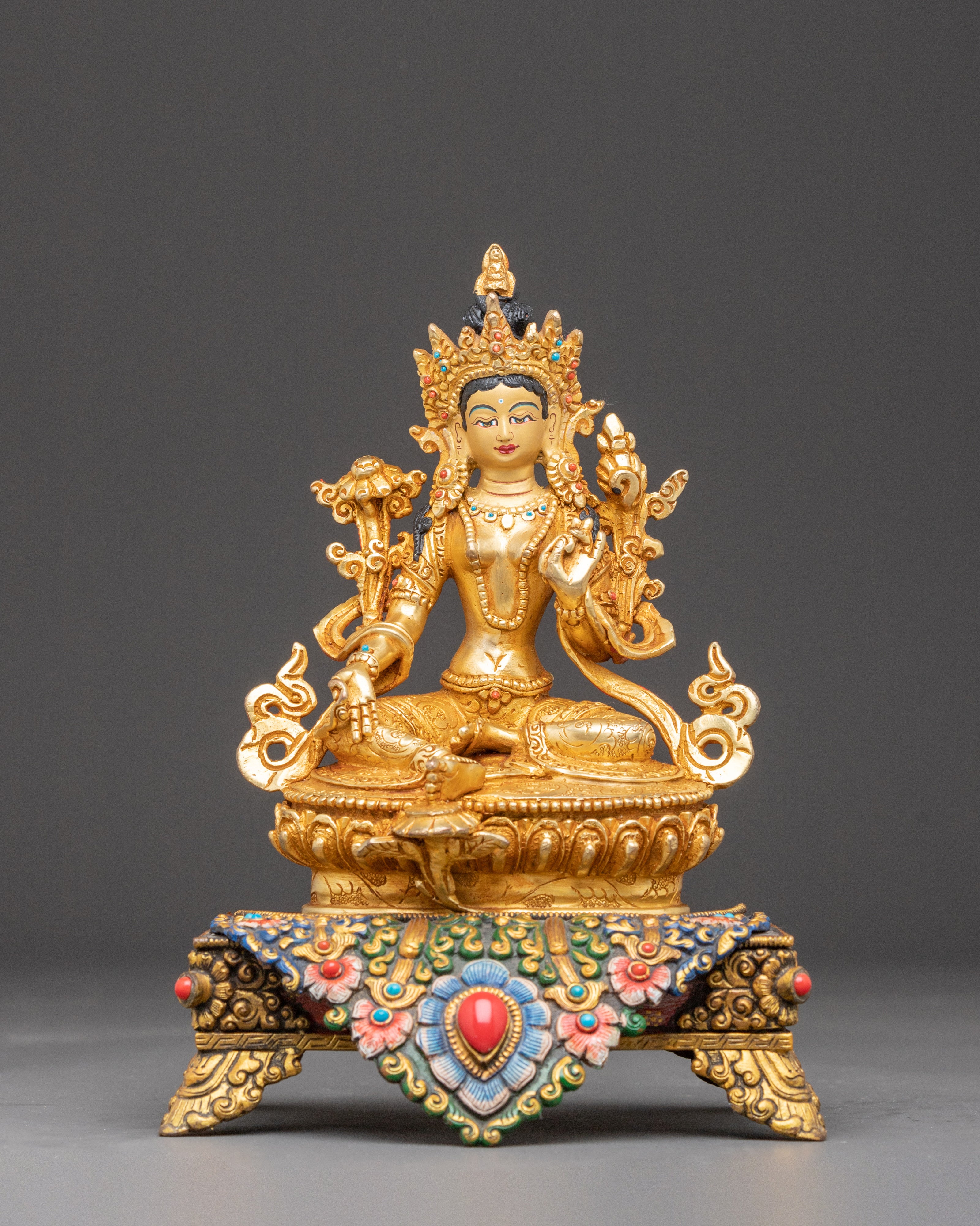 Shyama Tara Statue on Throne | The Goddess of Swift Compassion