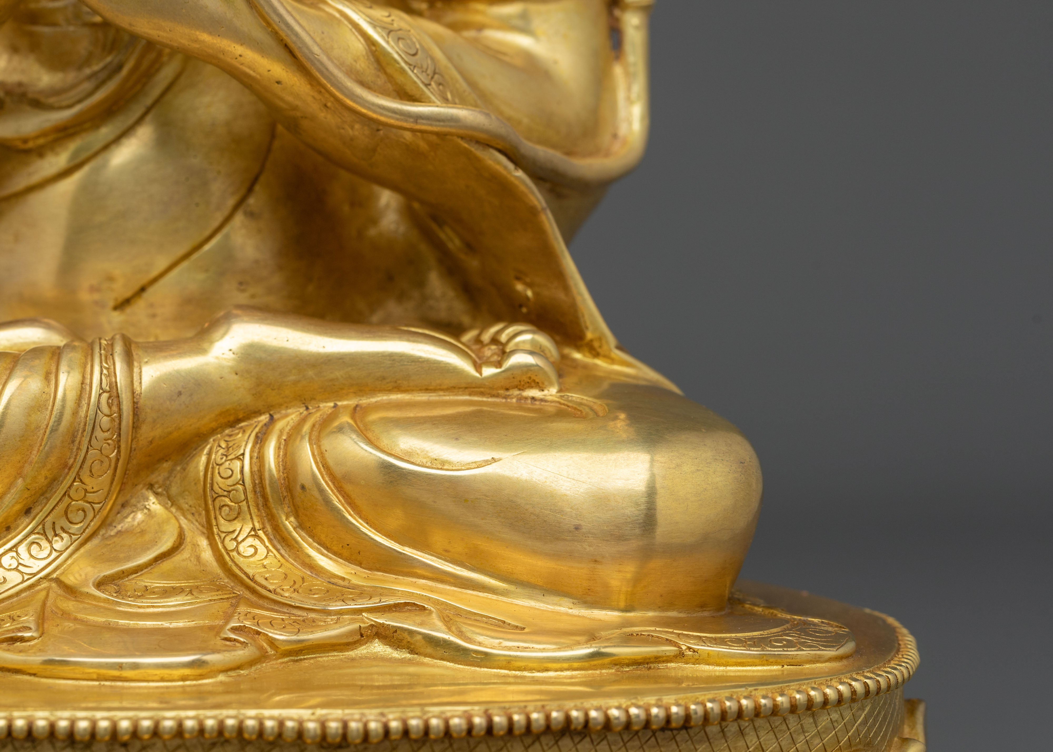 Tsongkhapa with Disciples Statue: Founder of the Gelug Tradition