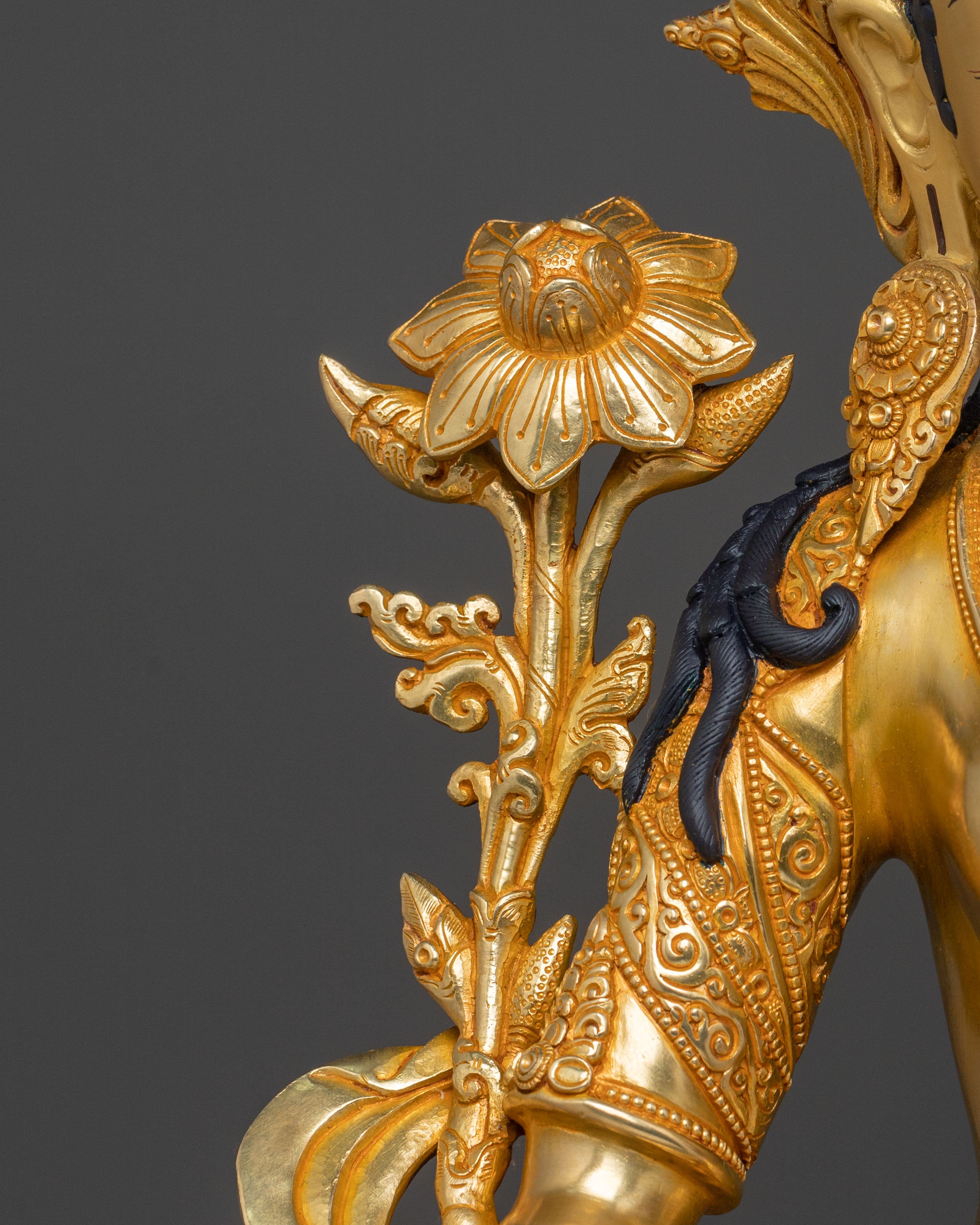 White Tara Figure | 24K Gold Gilded Statue