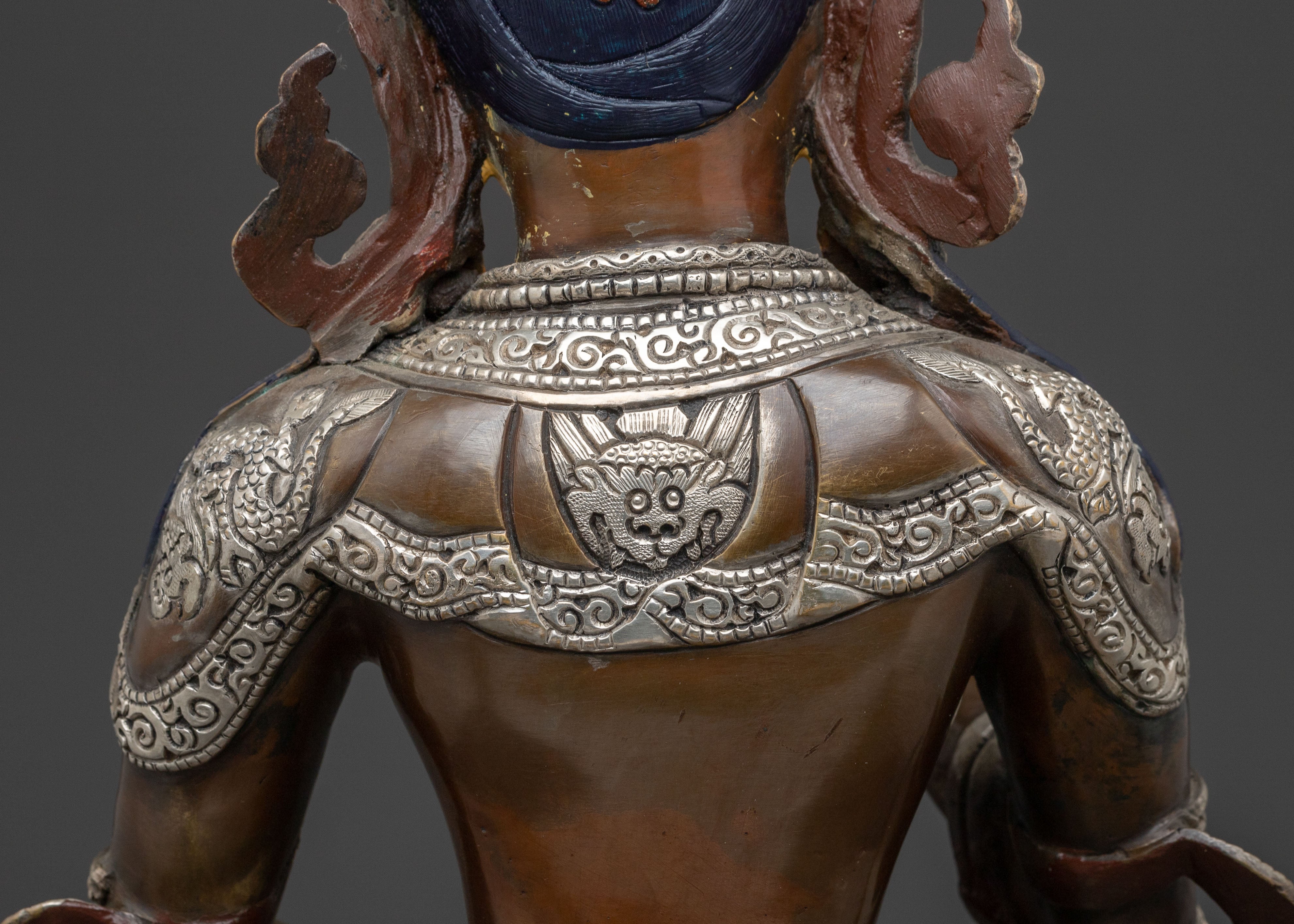 Vajrasattva Statue for Decor: Oxidized Copper Art