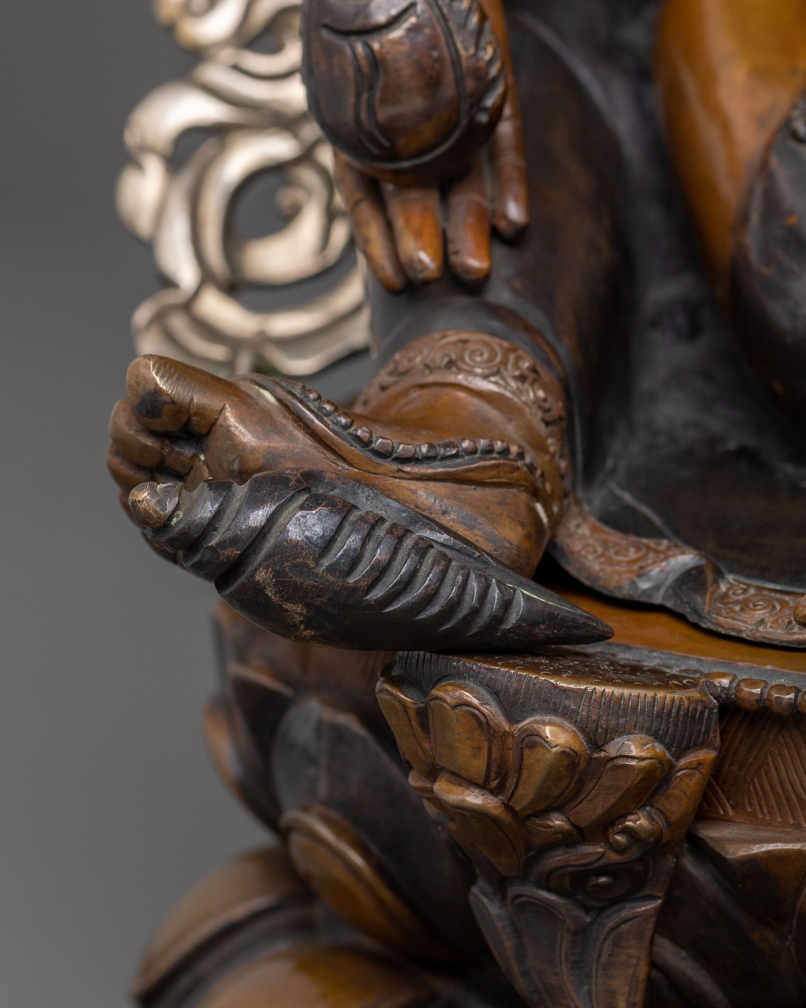 Handcrafted Green Dzambhala Spiritual Statue