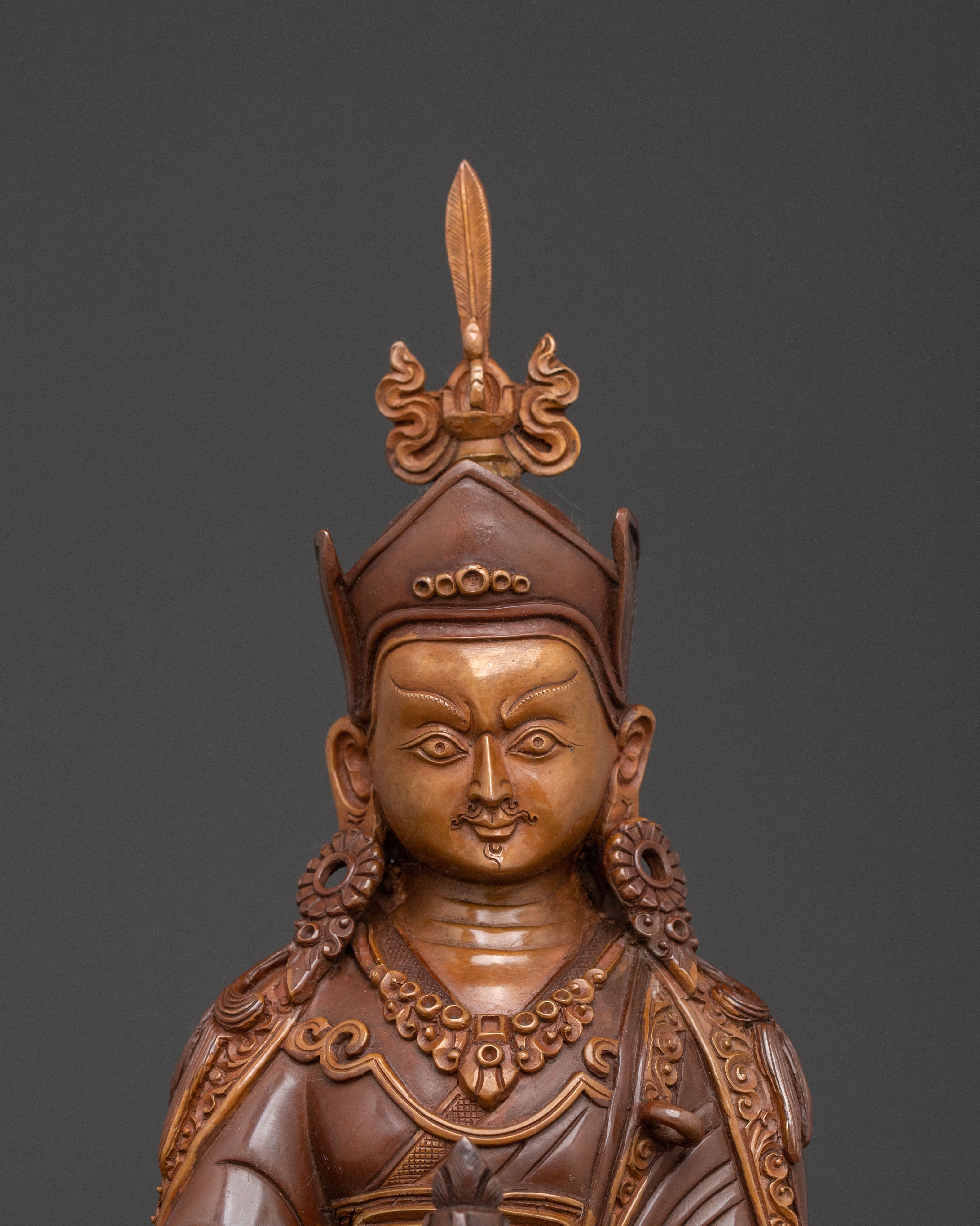 Guru Rinpoche Handcrafted Copper Statue