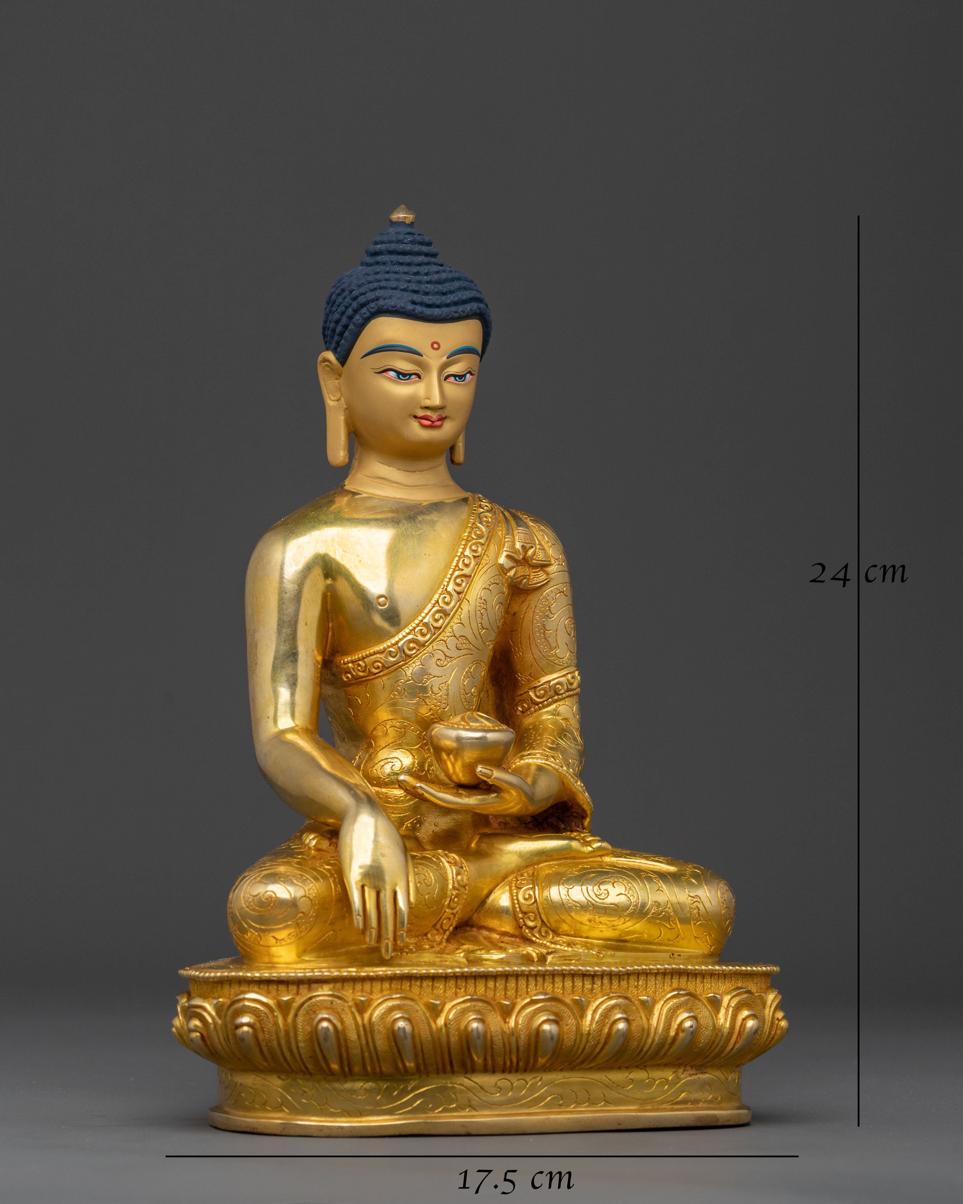 Handcrafted Shakyamuni Buddha Statue | 24K Gold Gilded