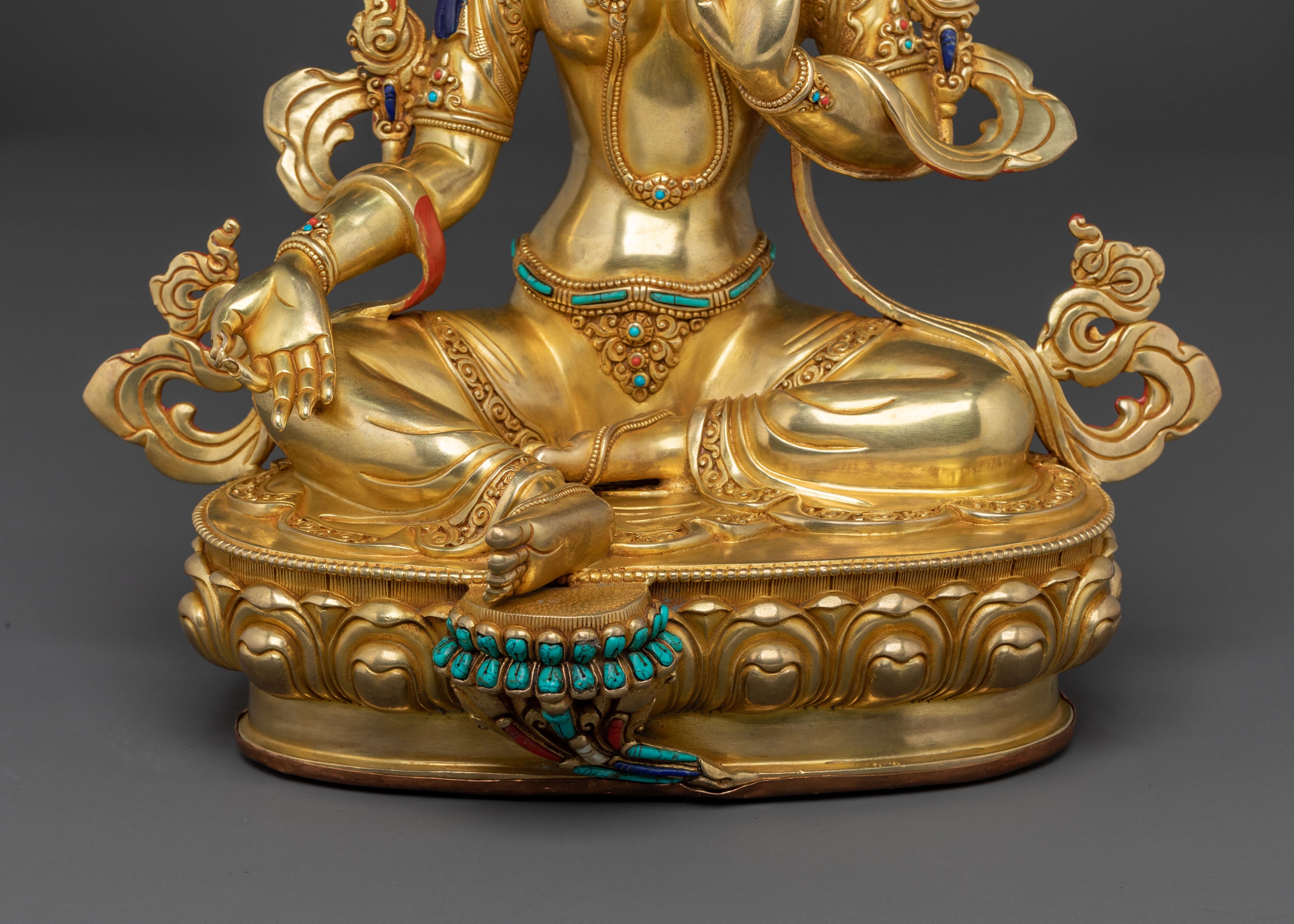 Green Tara Sacred Himalayan Statue | Buddhist Altar Decor
