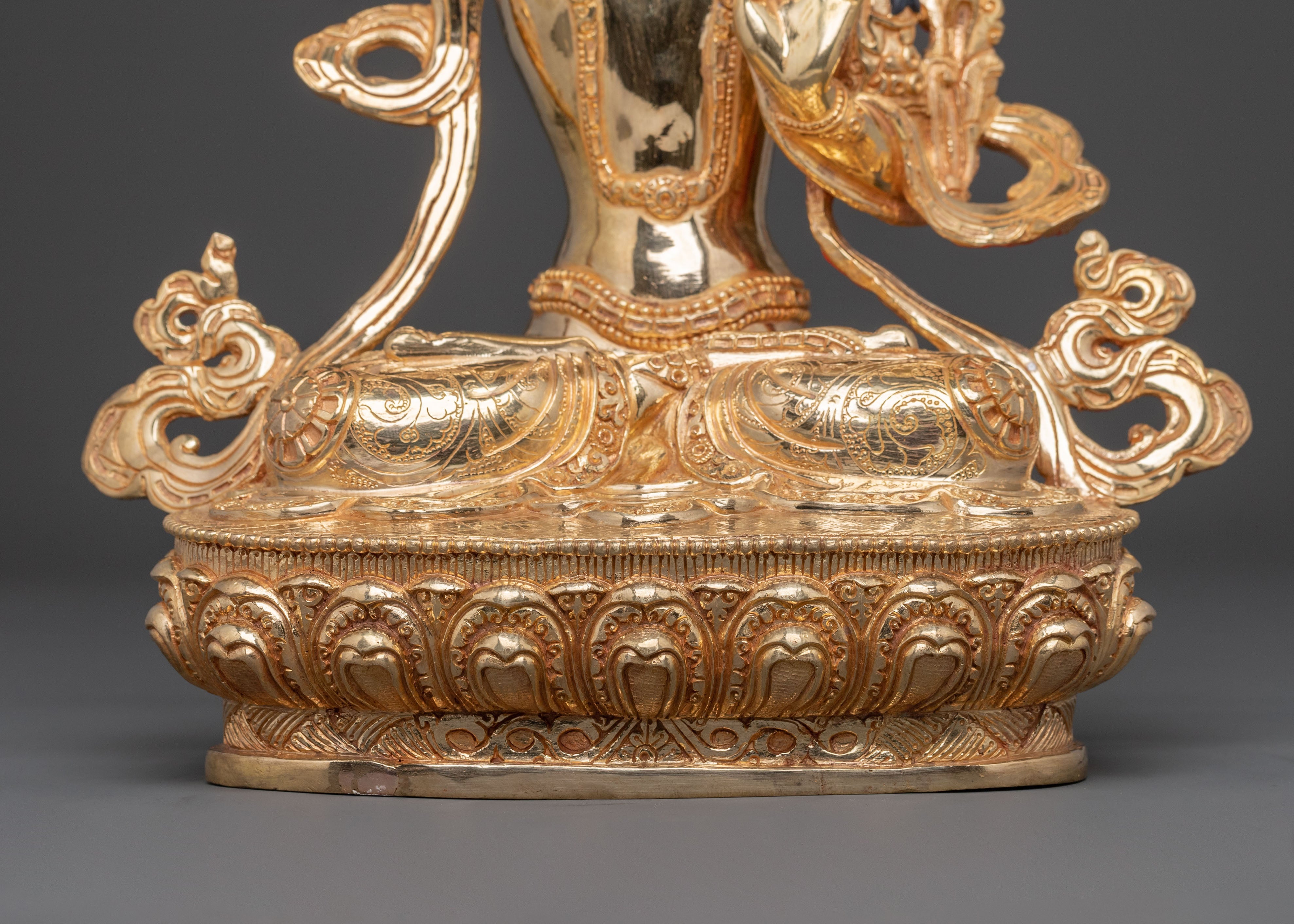 Manjushri Flaming Wisdom Statue | 24K Gold Gilded