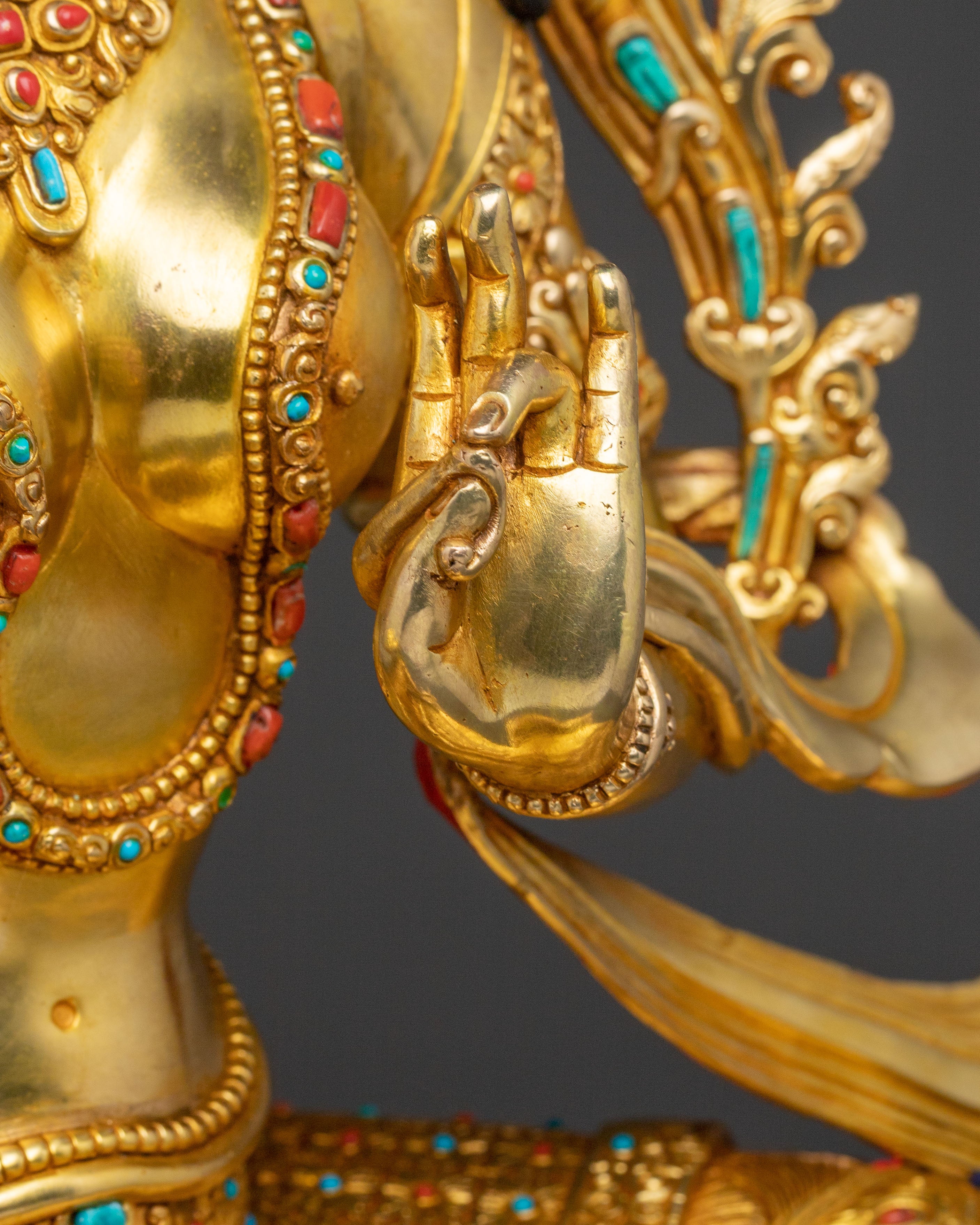 24K Gold Gilded Green Tara Statue | Liberator Figure