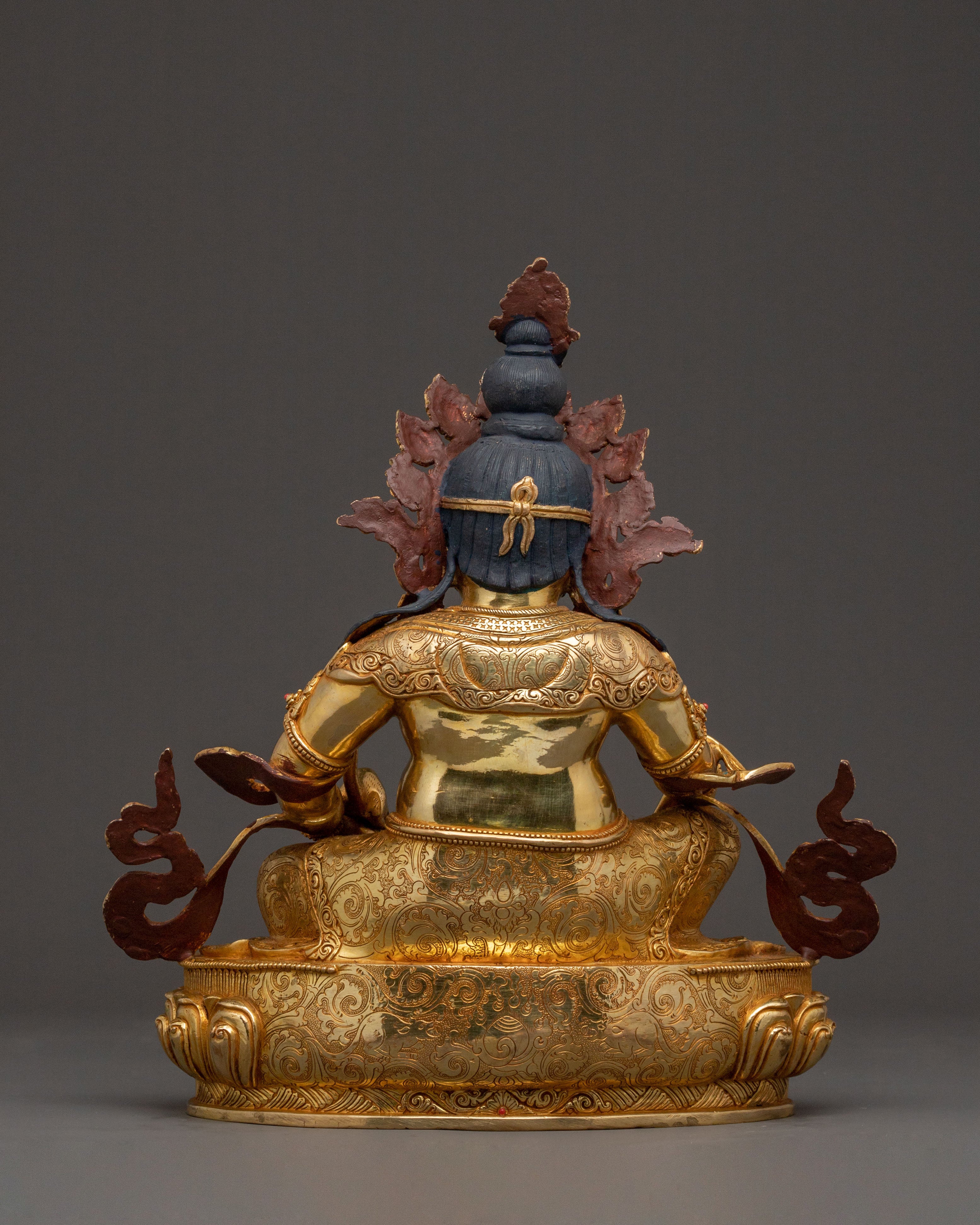 24k Gold Gilded Dzambhala Copper Statue – Prosperity Embodied
