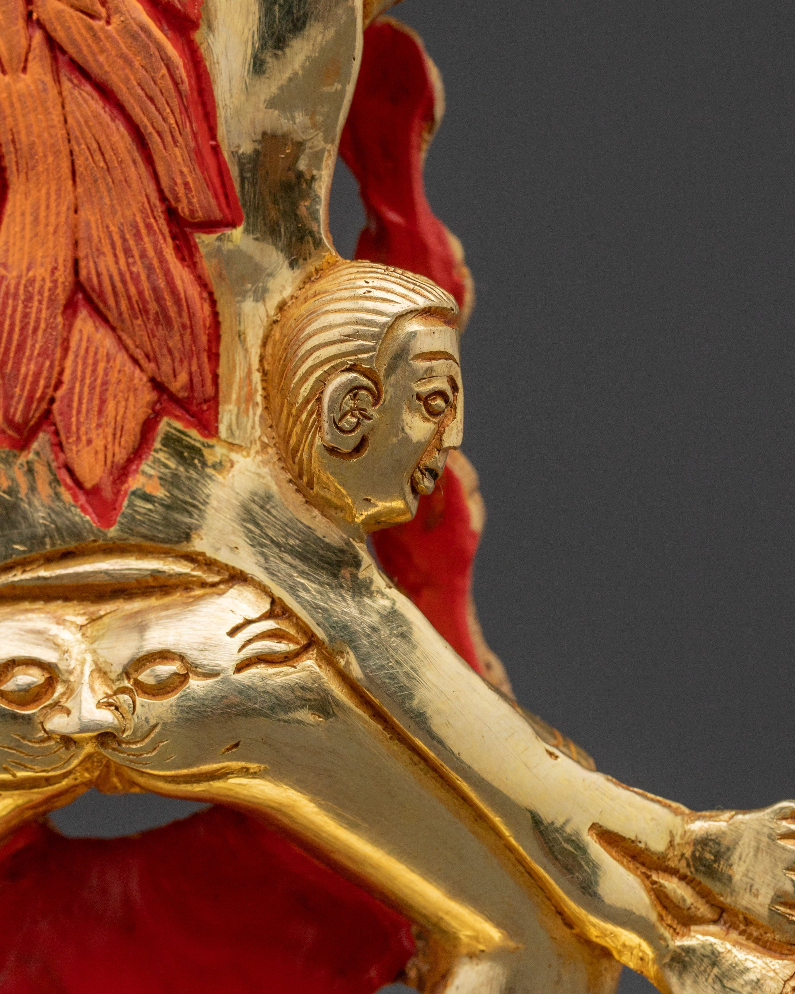 24k Gold Gilded Ekajati Statue: Fierce Protector