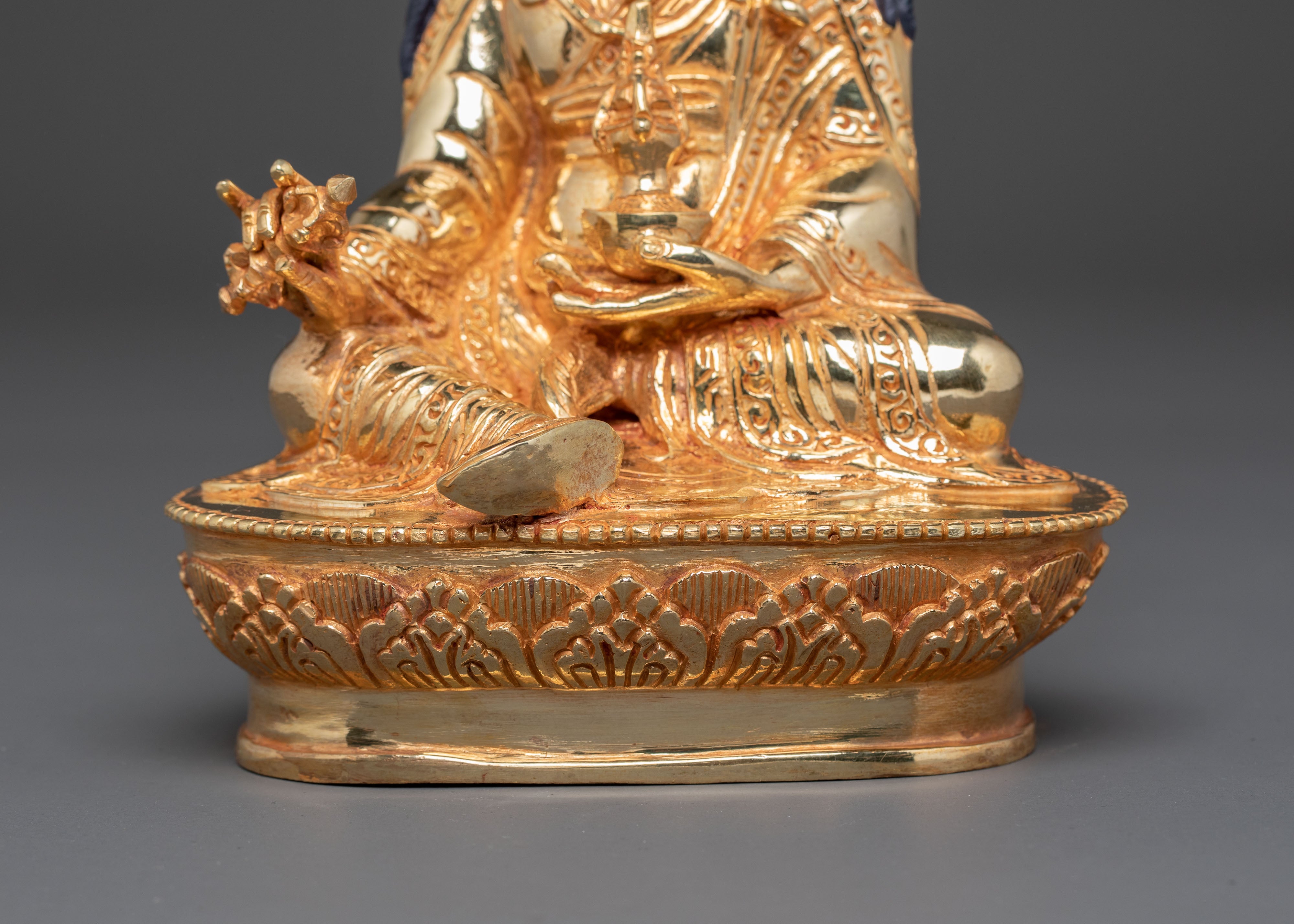 Master Piece Guru Rinpoche Handmade Statue – 24K Gold Gilded Artistry