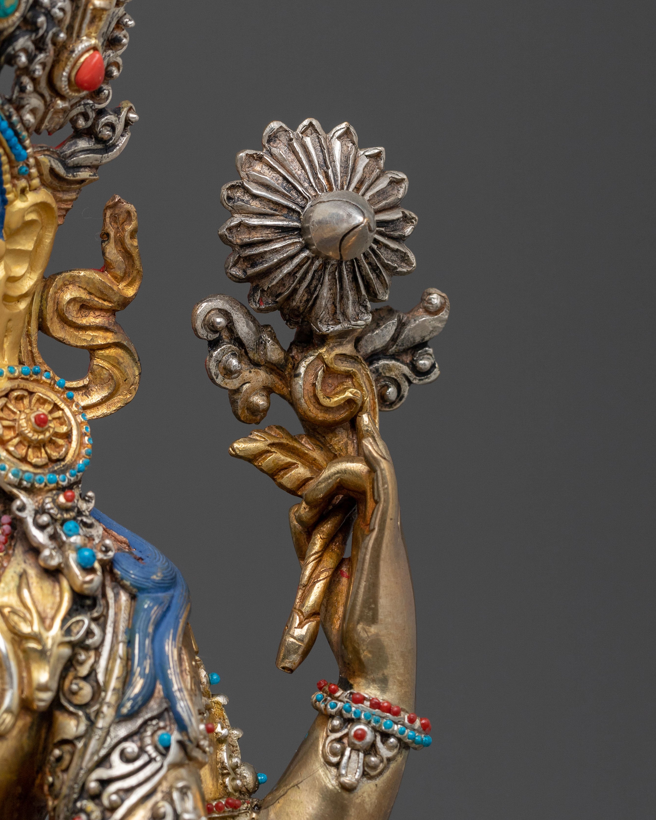 Chenrezig 24K Gold Gilded Traditional Statue | Meditation Decor